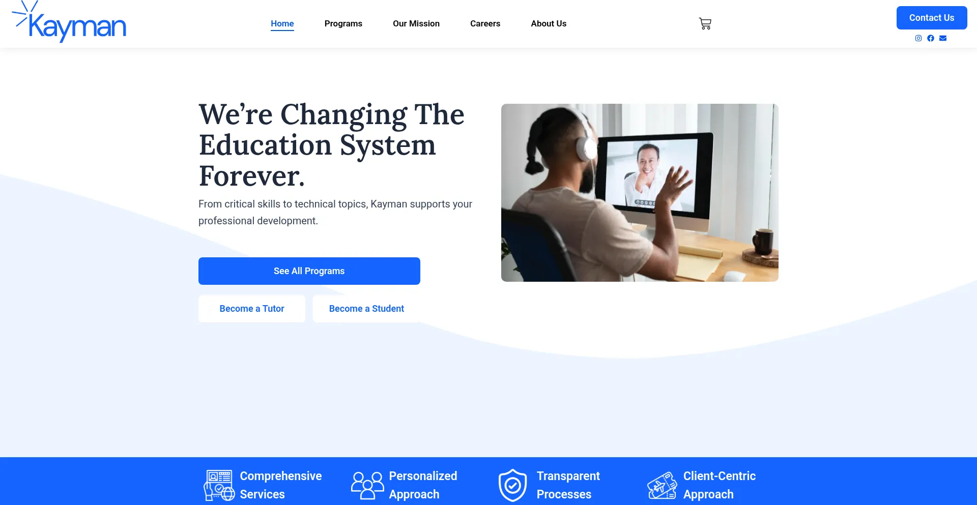 Website screenshot of Kayman.ca