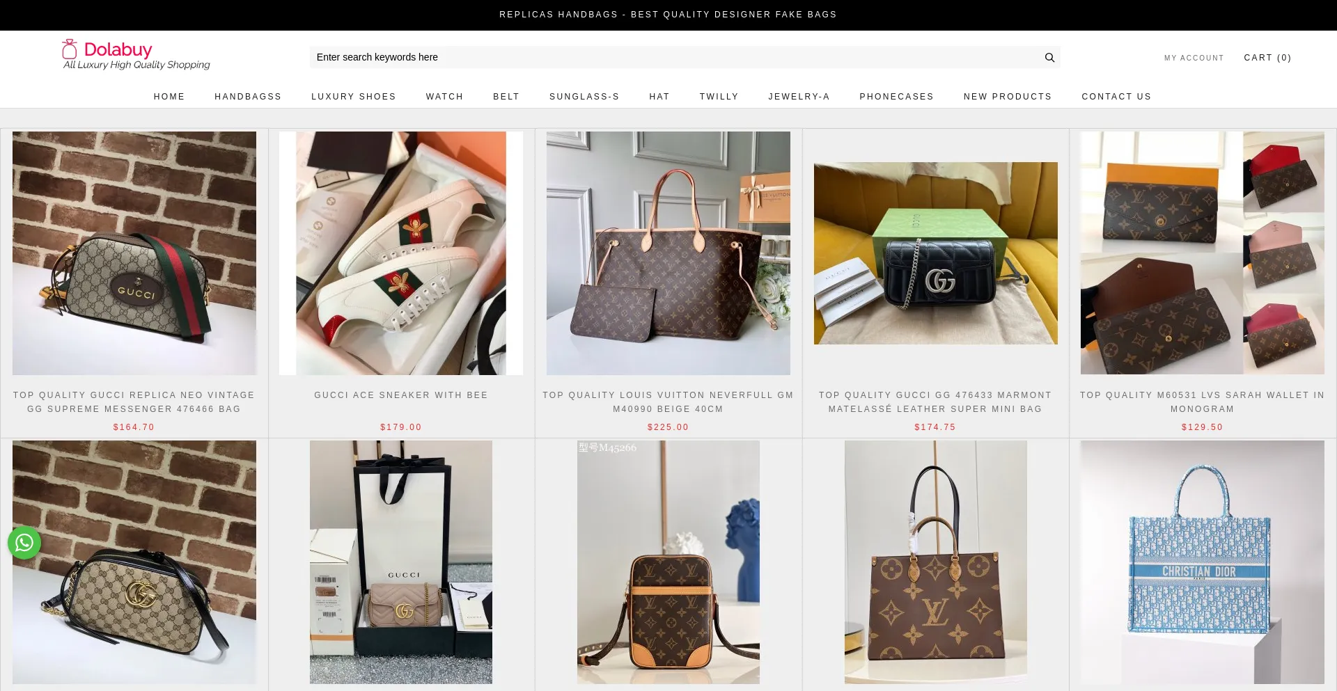 Website screenshot of Keebags.com