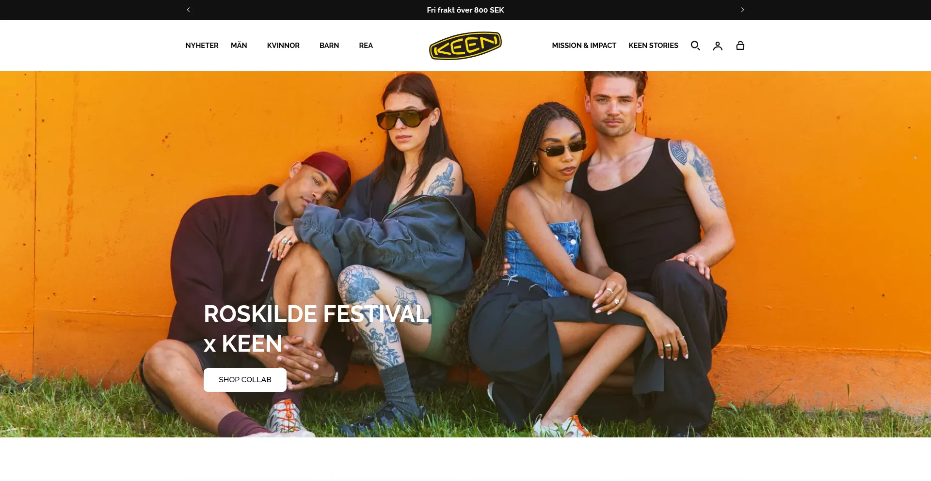 Website screenshot of Keenfootwear.se