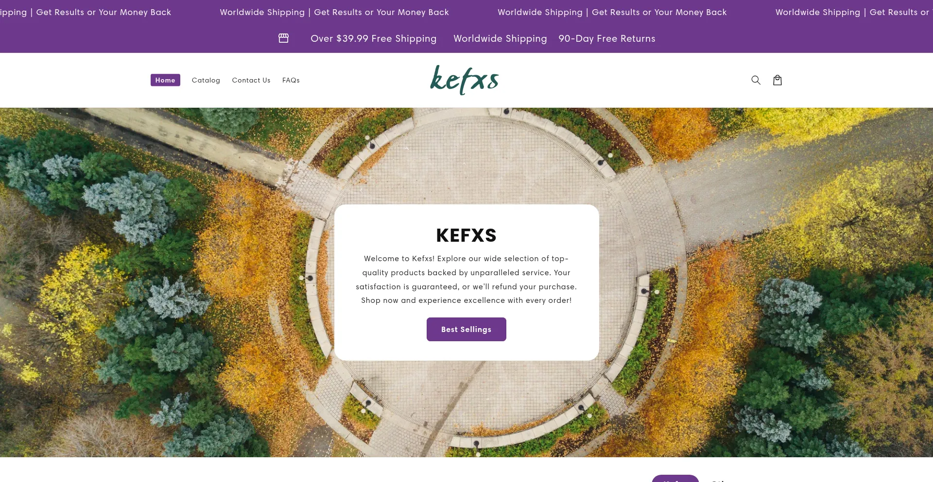 Website screenshot of Kefxs.com