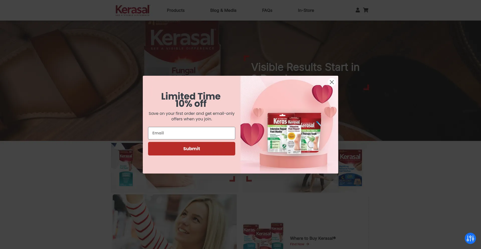 Website screenshot of Kerasal.com