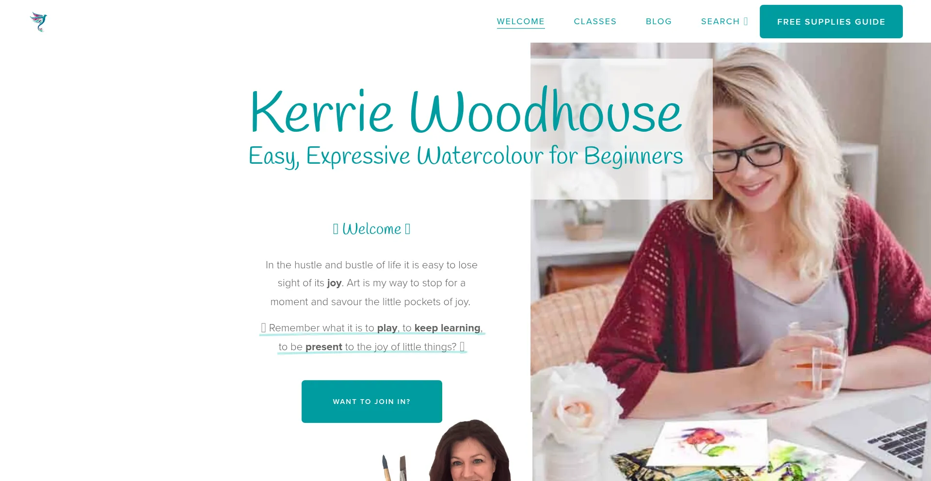 Website screenshot of Kerriewoodhouse.com