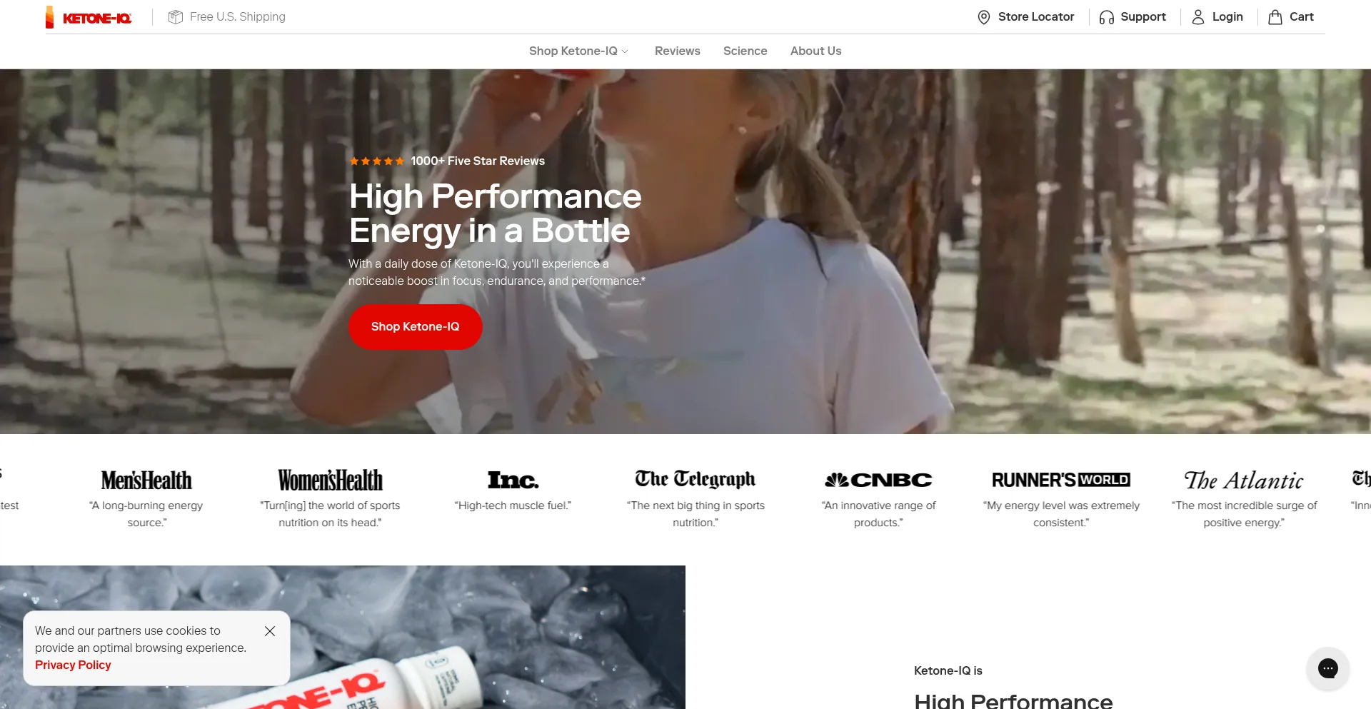 Website screenshot of Ketone.com
