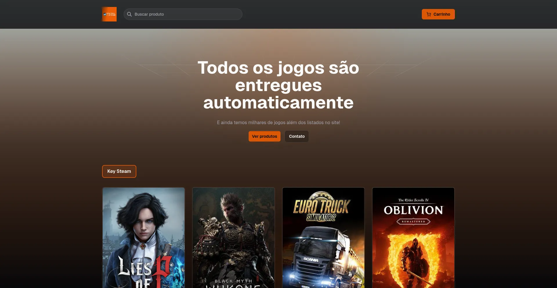 Website screenshot of Keysteam.centralcart.com.br