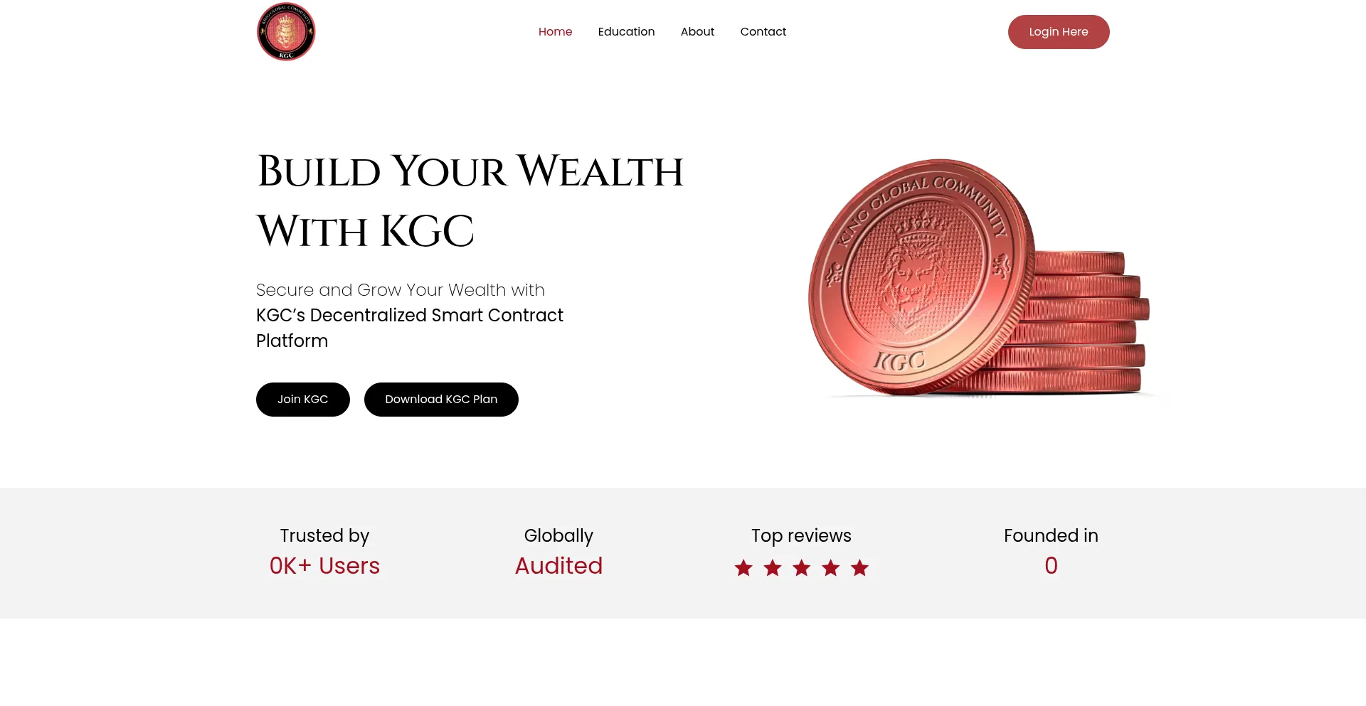 Website screenshot of Kgc.world