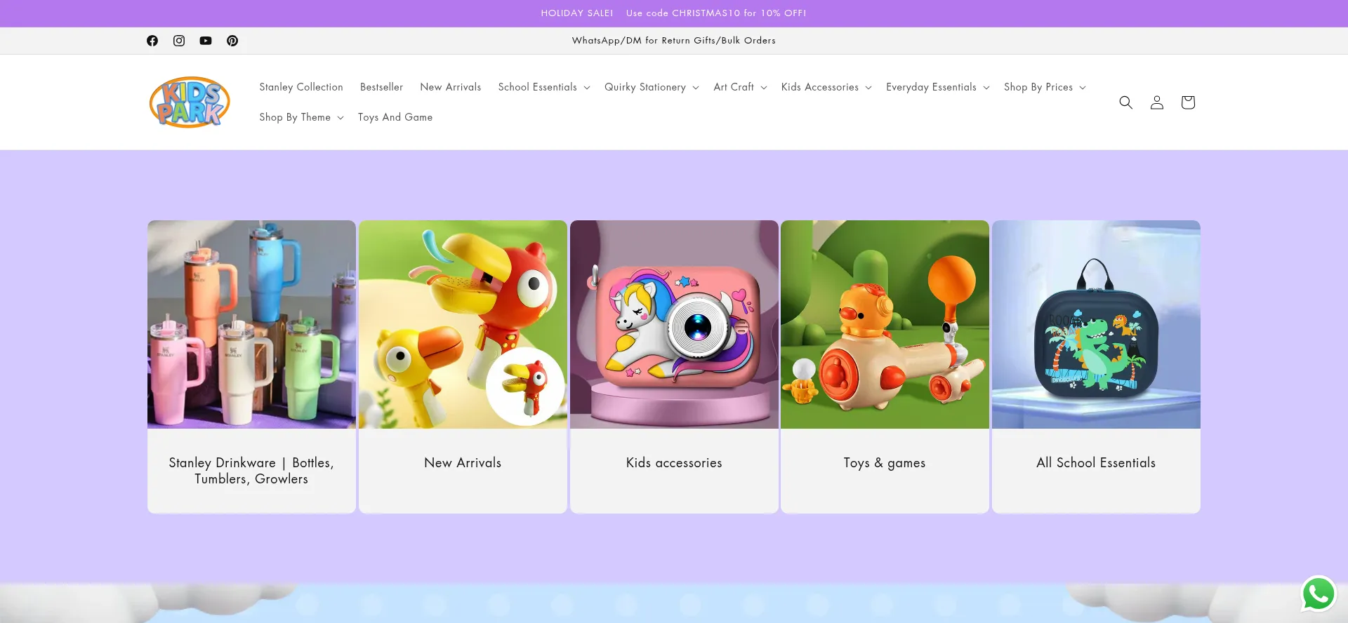 Website screenshot of Kidspark.co.in
