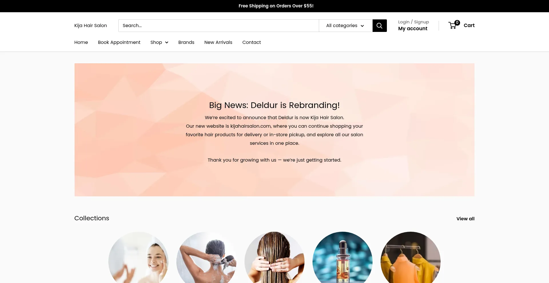 Website screenshot of Kijahairsalon.com