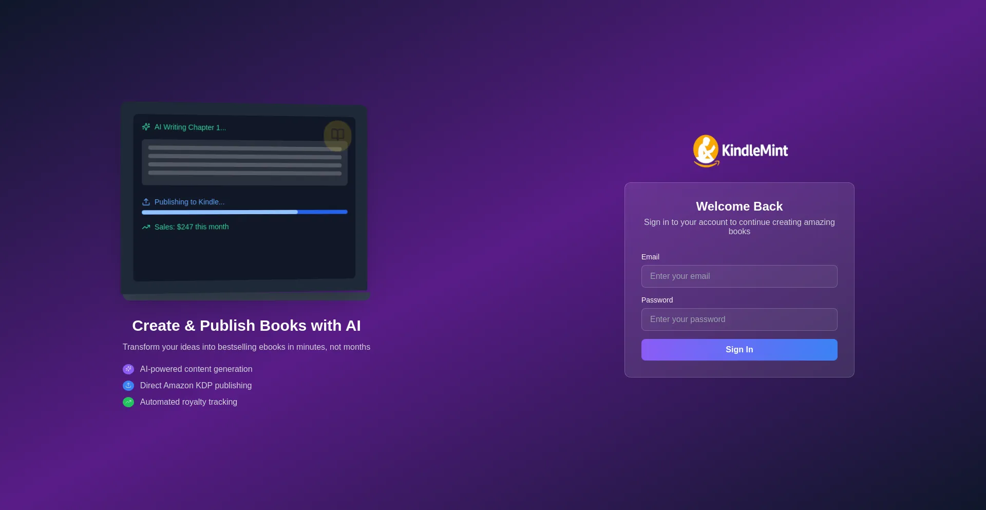 Website screenshot of Kindlemint.com