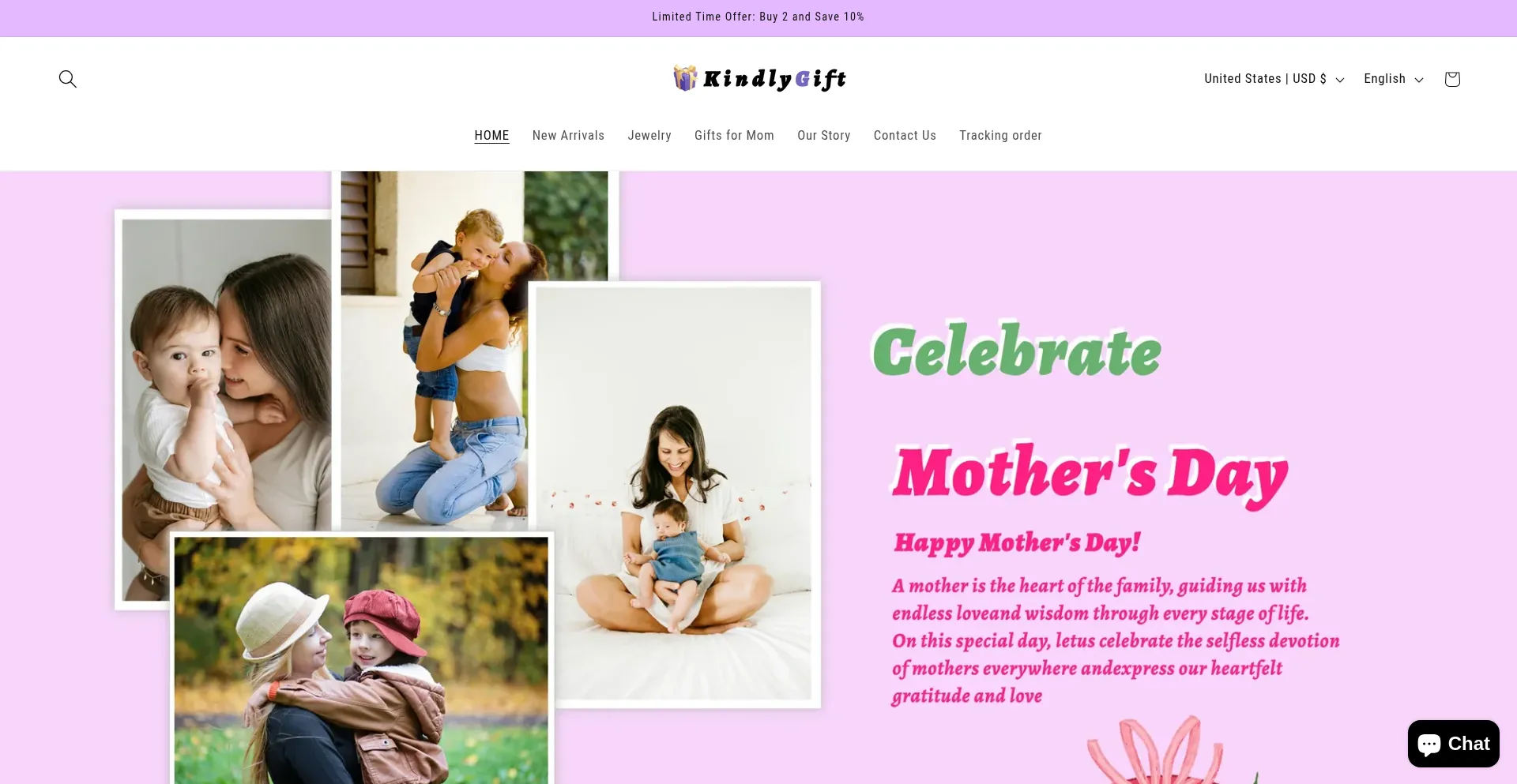 Website screenshot of Kindlygift.com