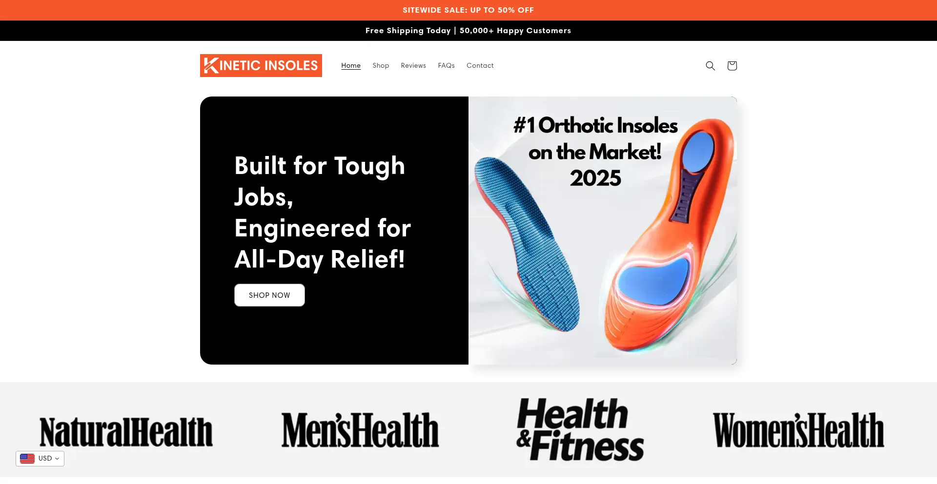 Website screenshot of Kineticinsoles.com