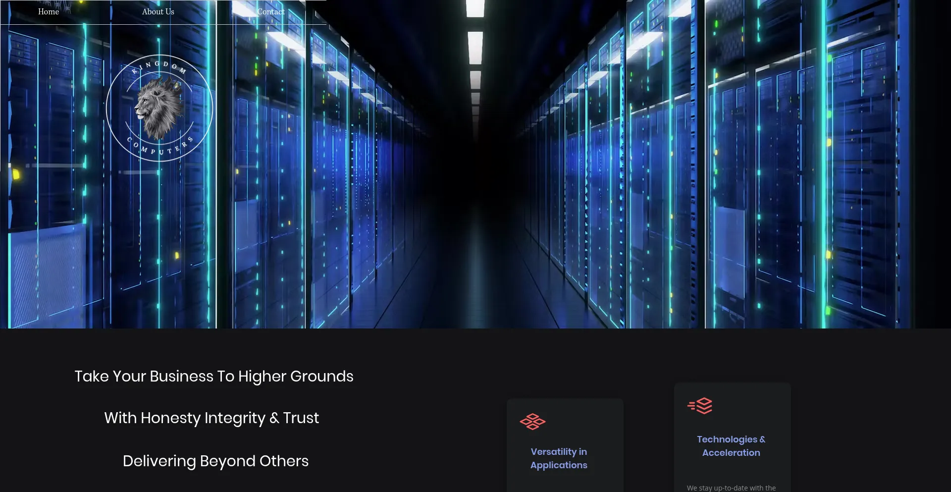 Website screenshot of Kingdomcomputers.com.au