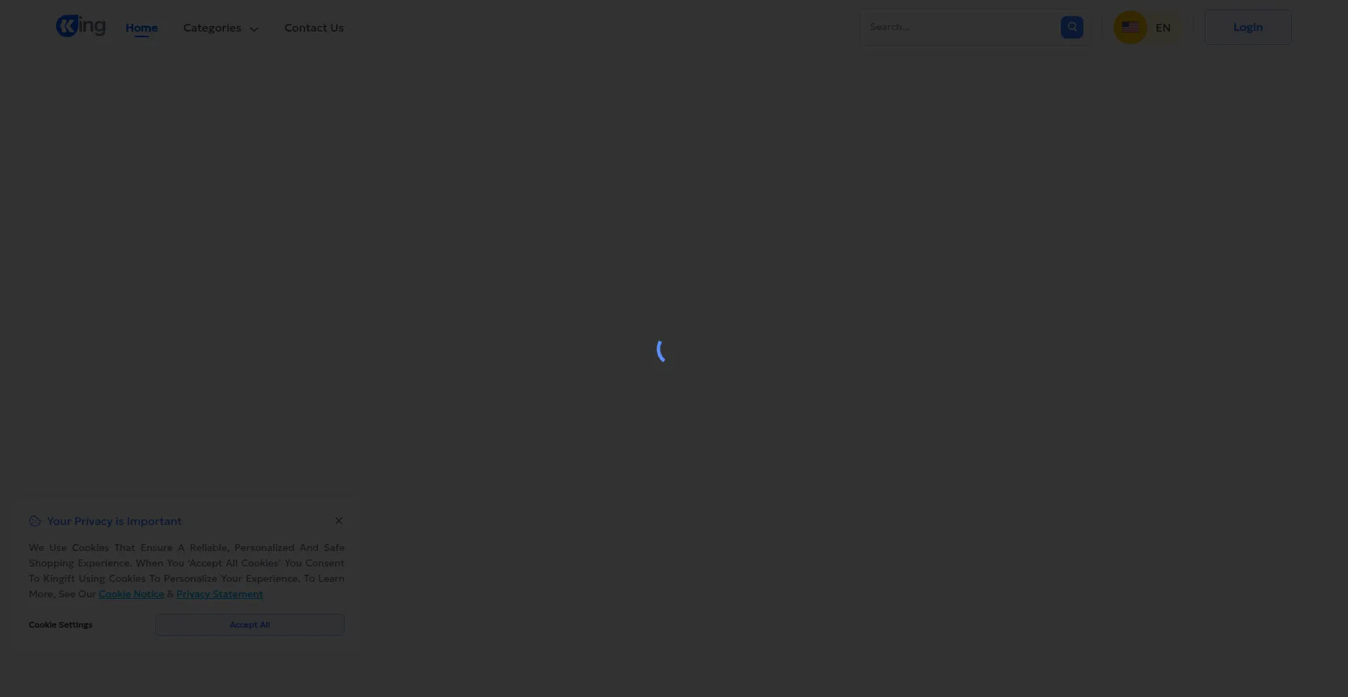 Website screenshot of Kingiftcard.com