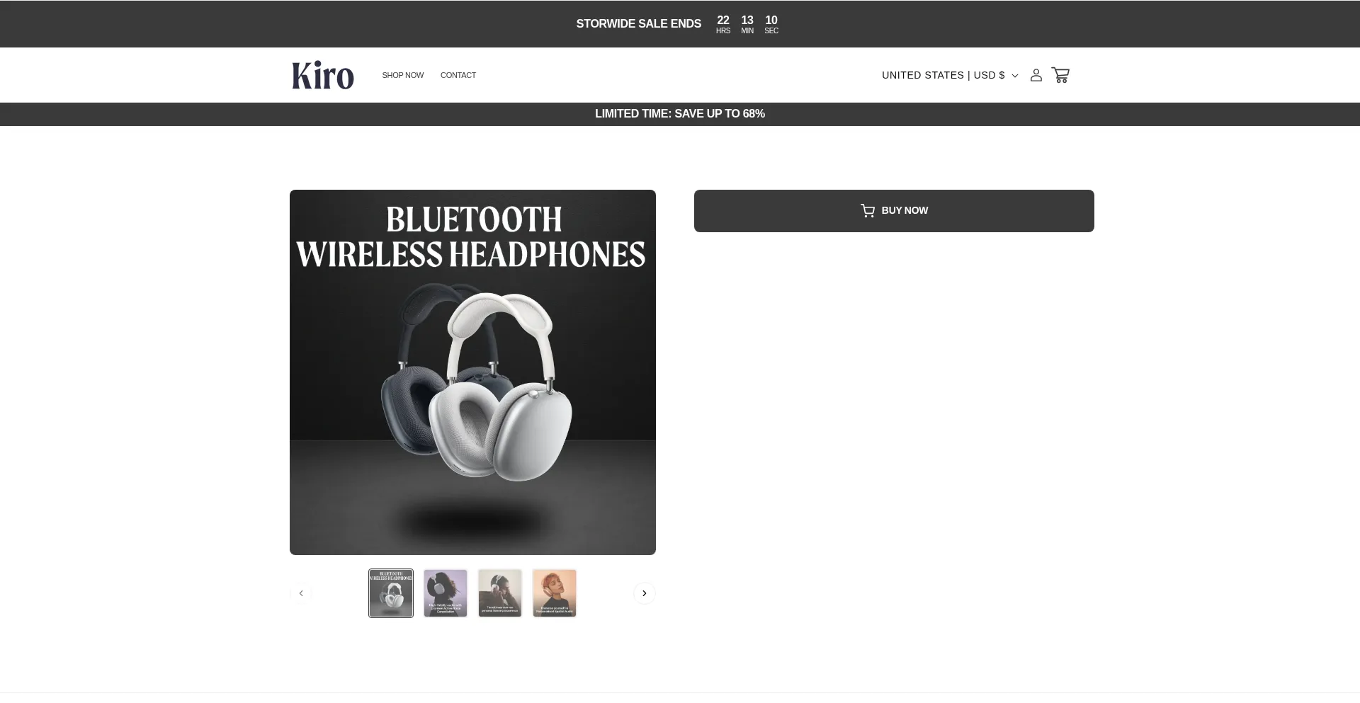 Website screenshot of Kirowireless.com