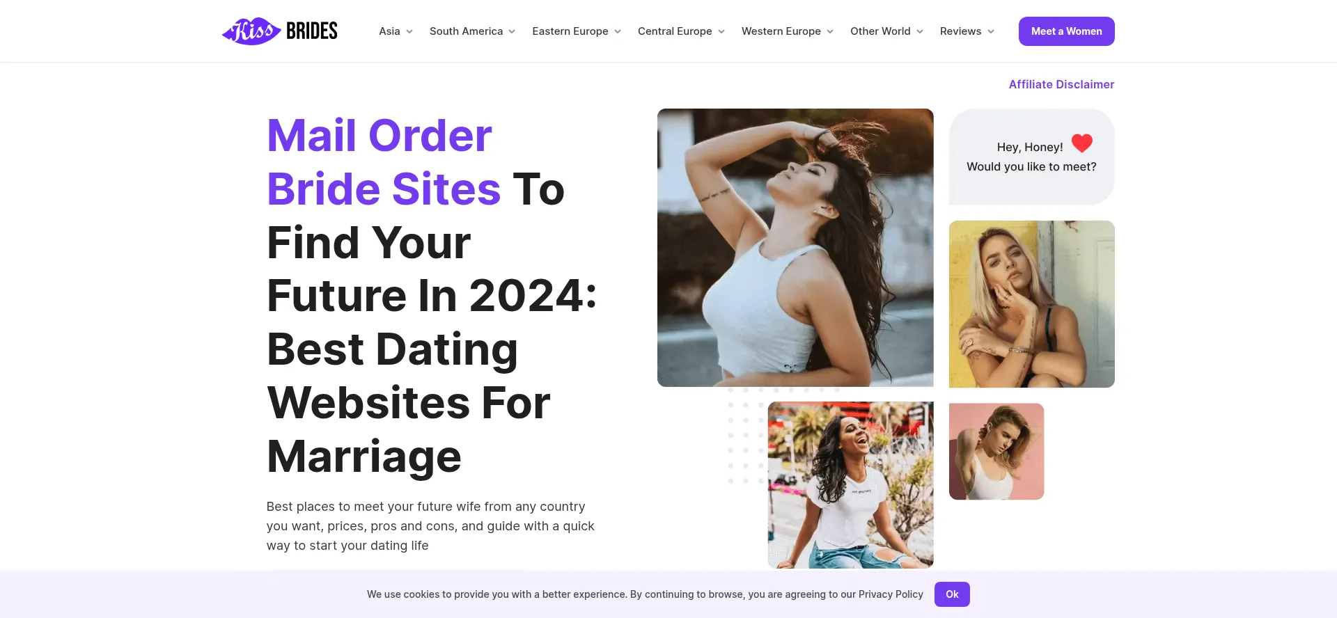 Website screenshot of Kissbridesdate.com