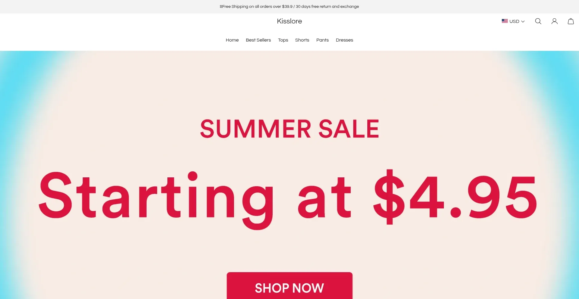Website screenshot of Kisslore.com