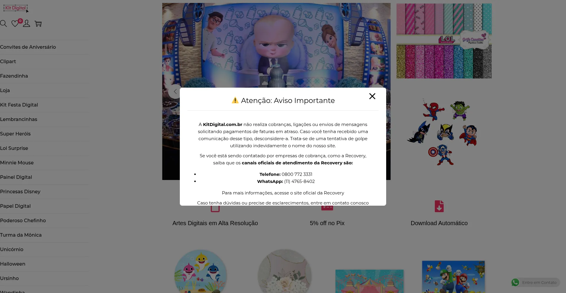 Website screenshot of Kitdigital.com.br