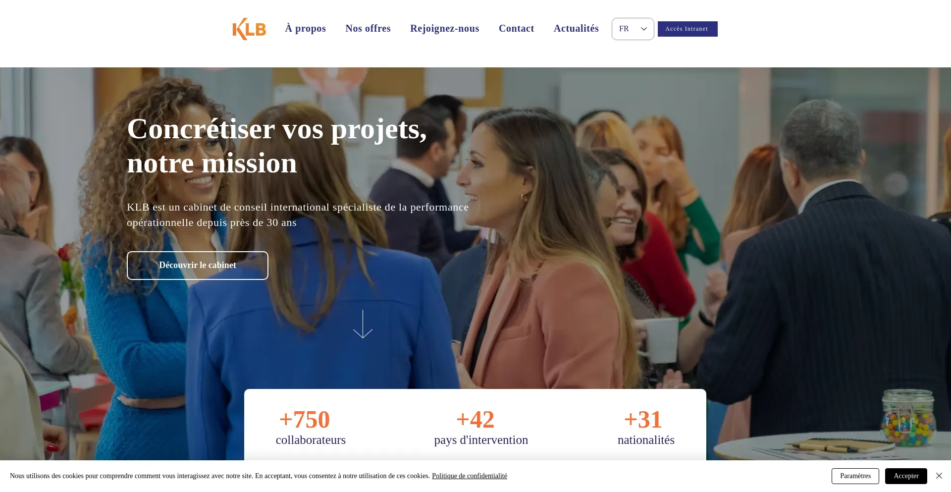 Website screenshot of Klbgroup.com