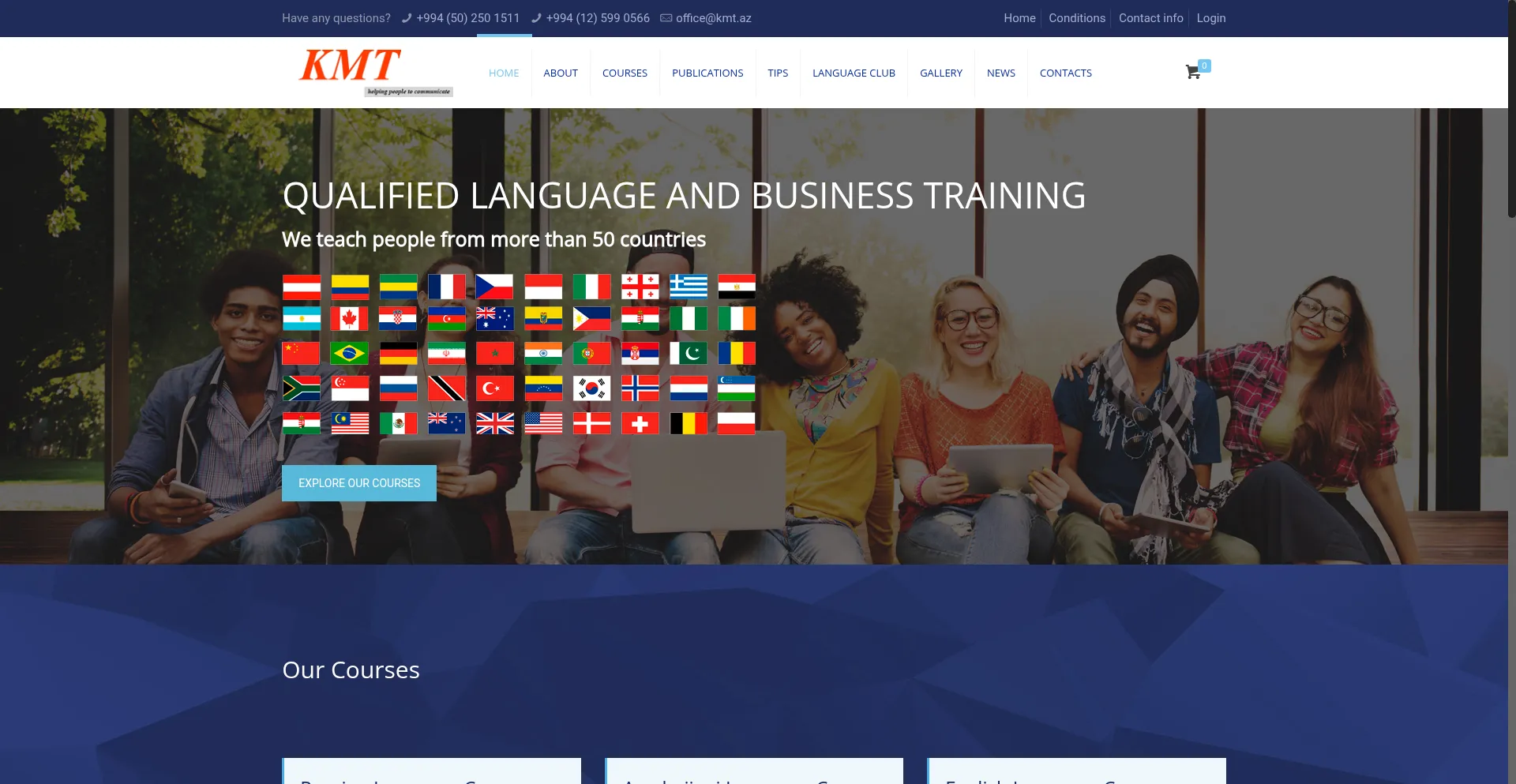 Website screenshot of Kmt.az