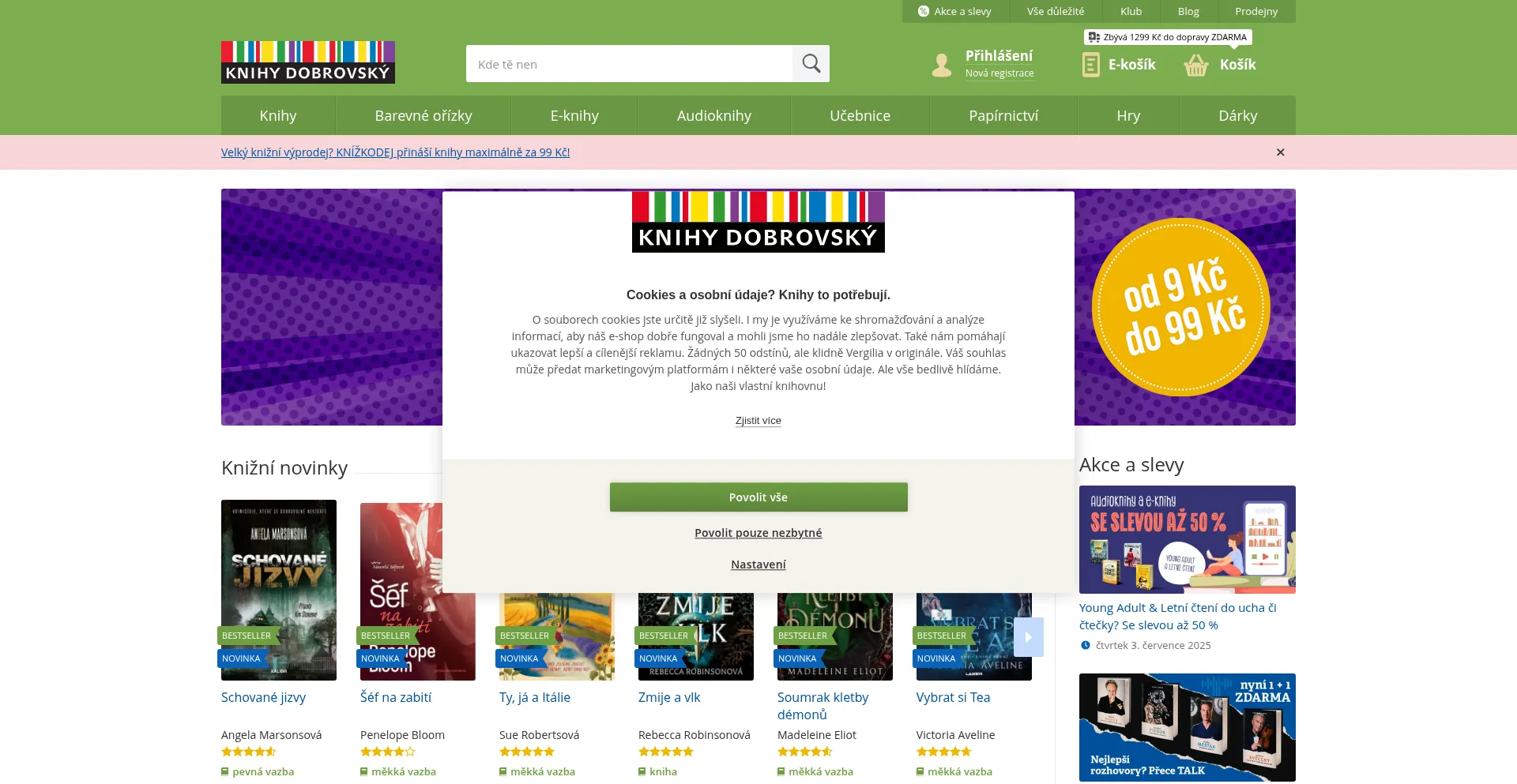 Website screenshot of Knihydobrovsky.cz