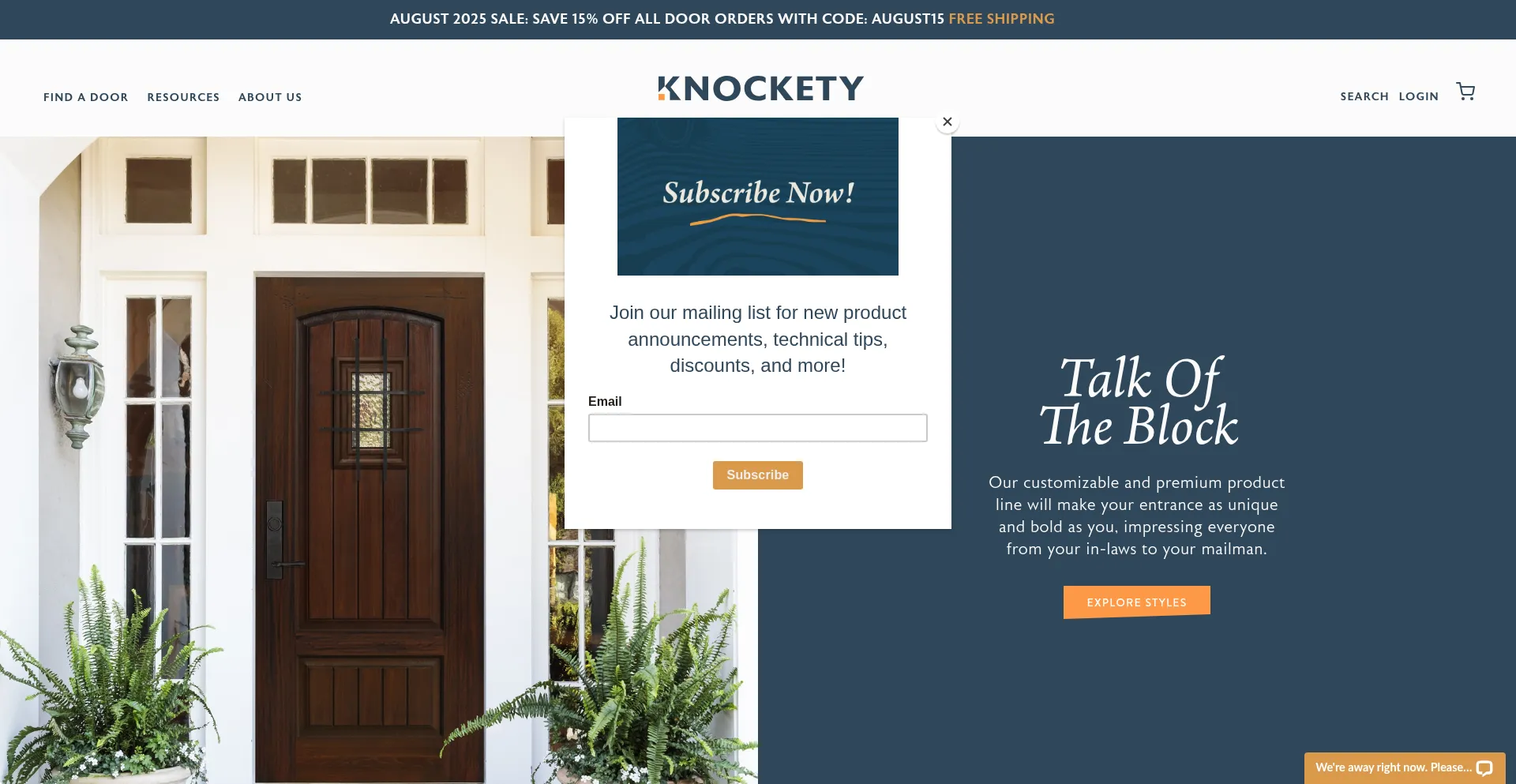 Website screenshot of Knockety.com