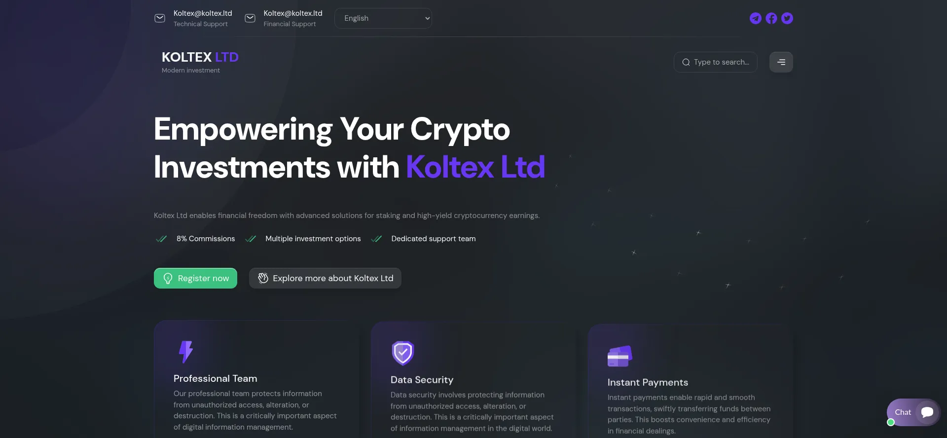 Website screenshot of Koltex.ltd