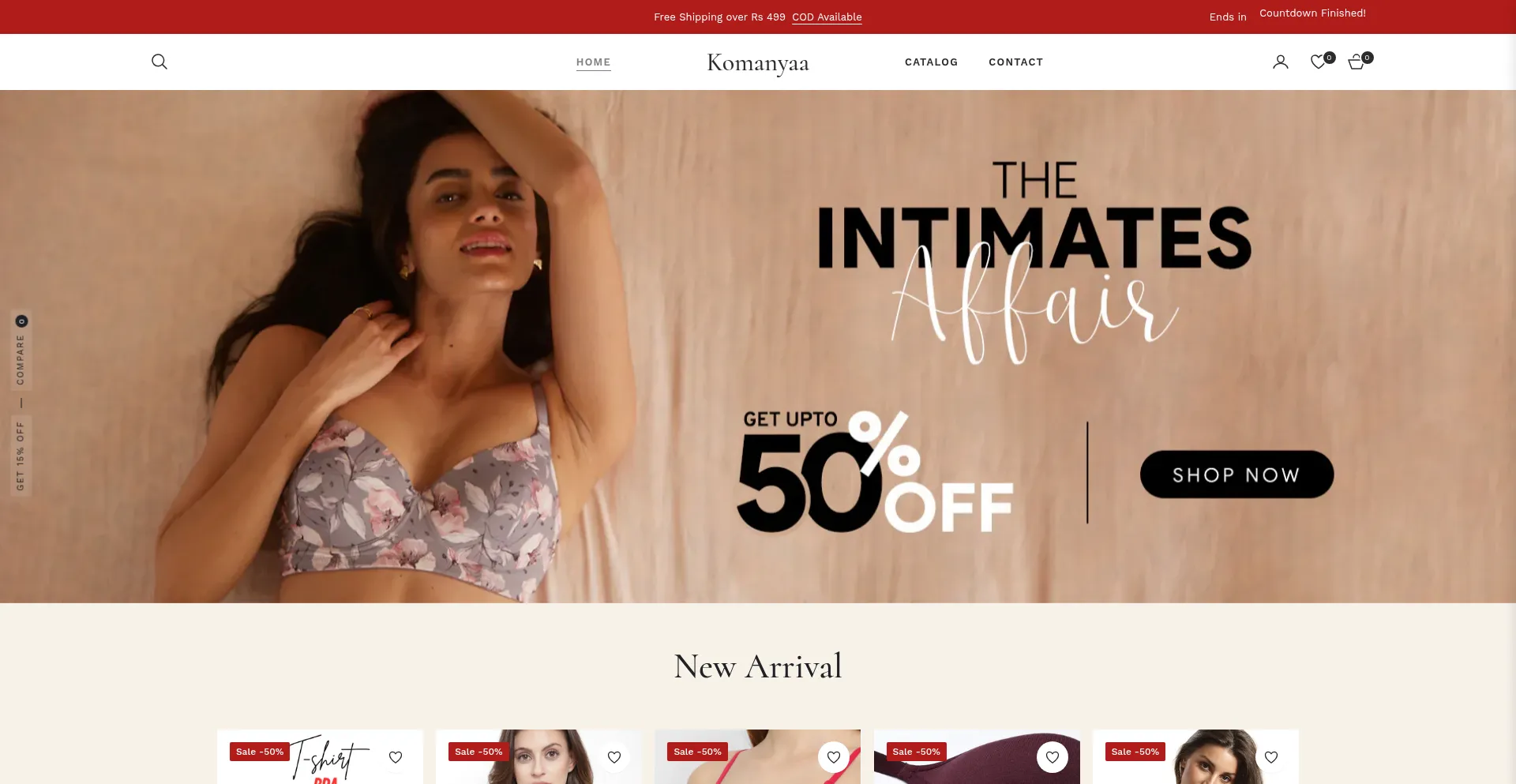 Website screenshot of Komanyaa.shop