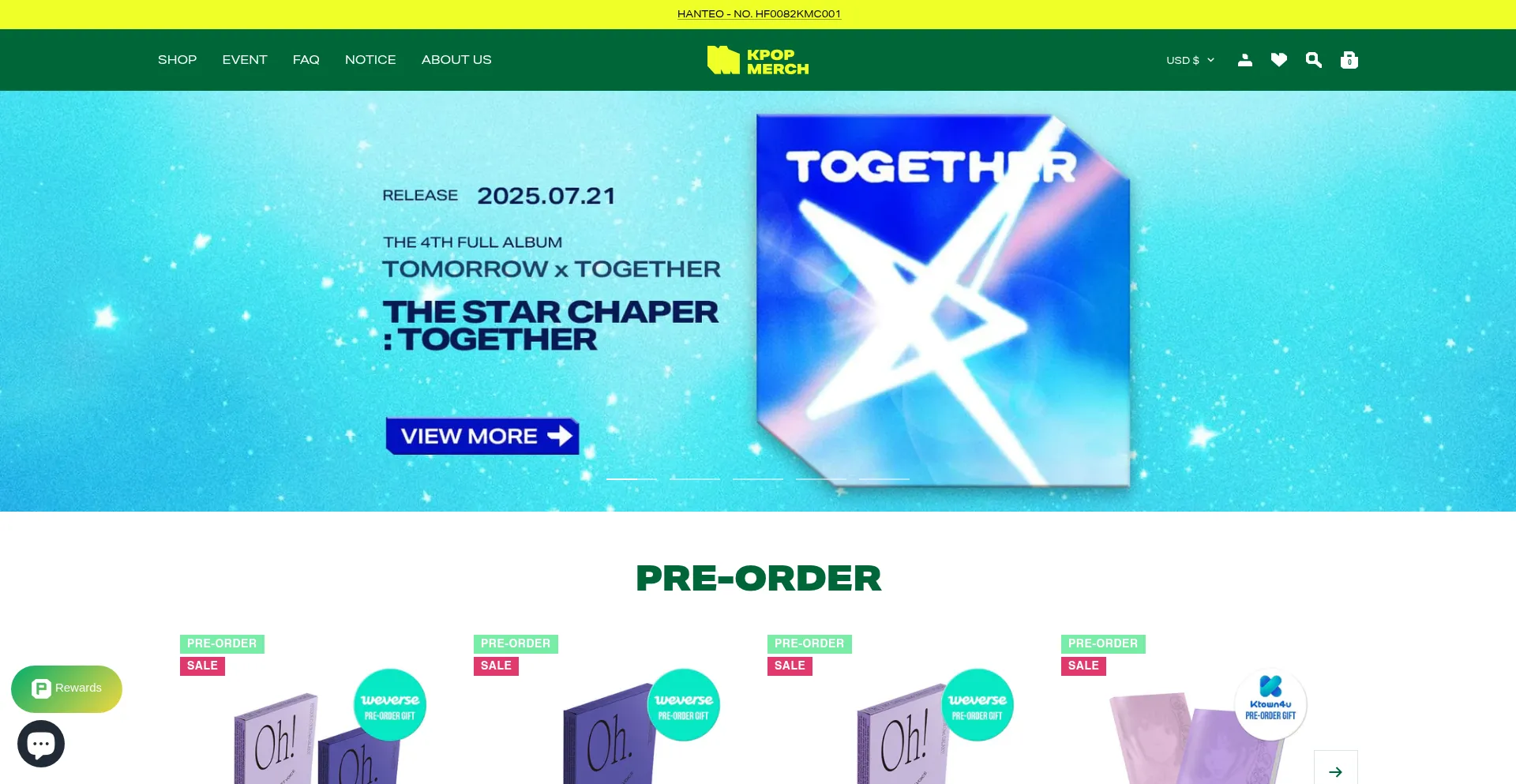 Website screenshot of Kpopmerch.com