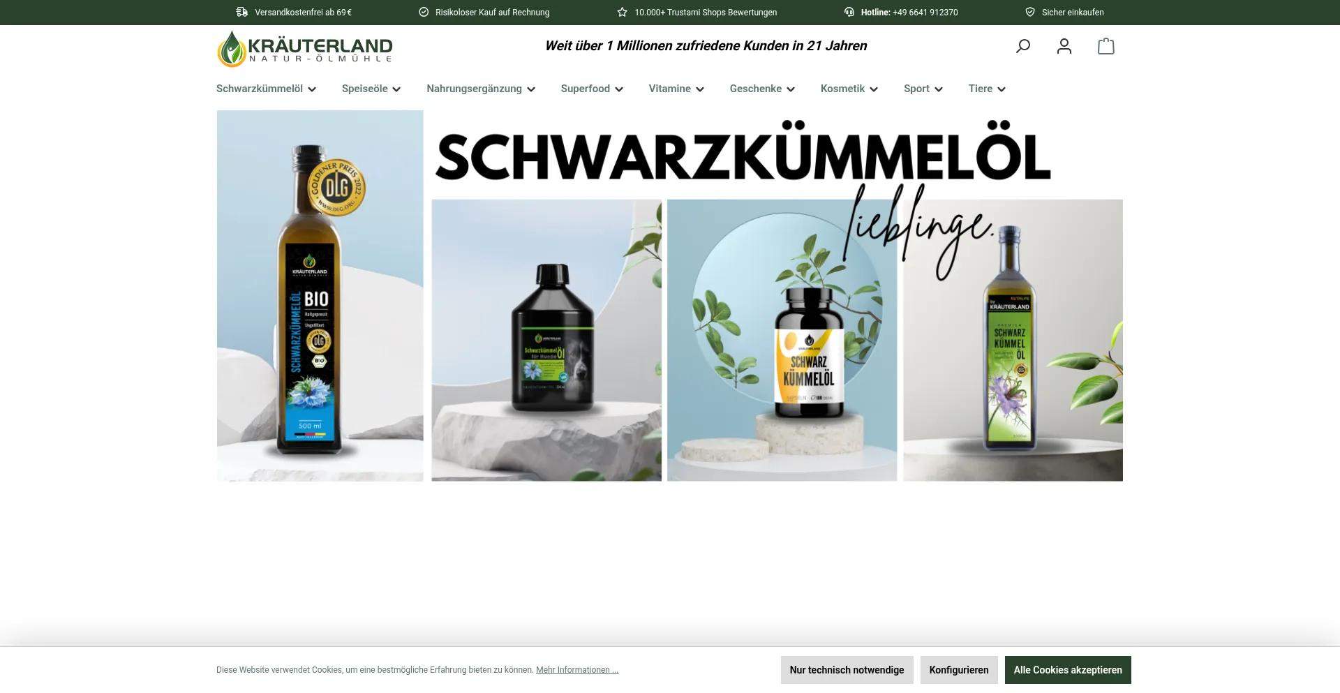 Website screenshot of Kraeuterland.de