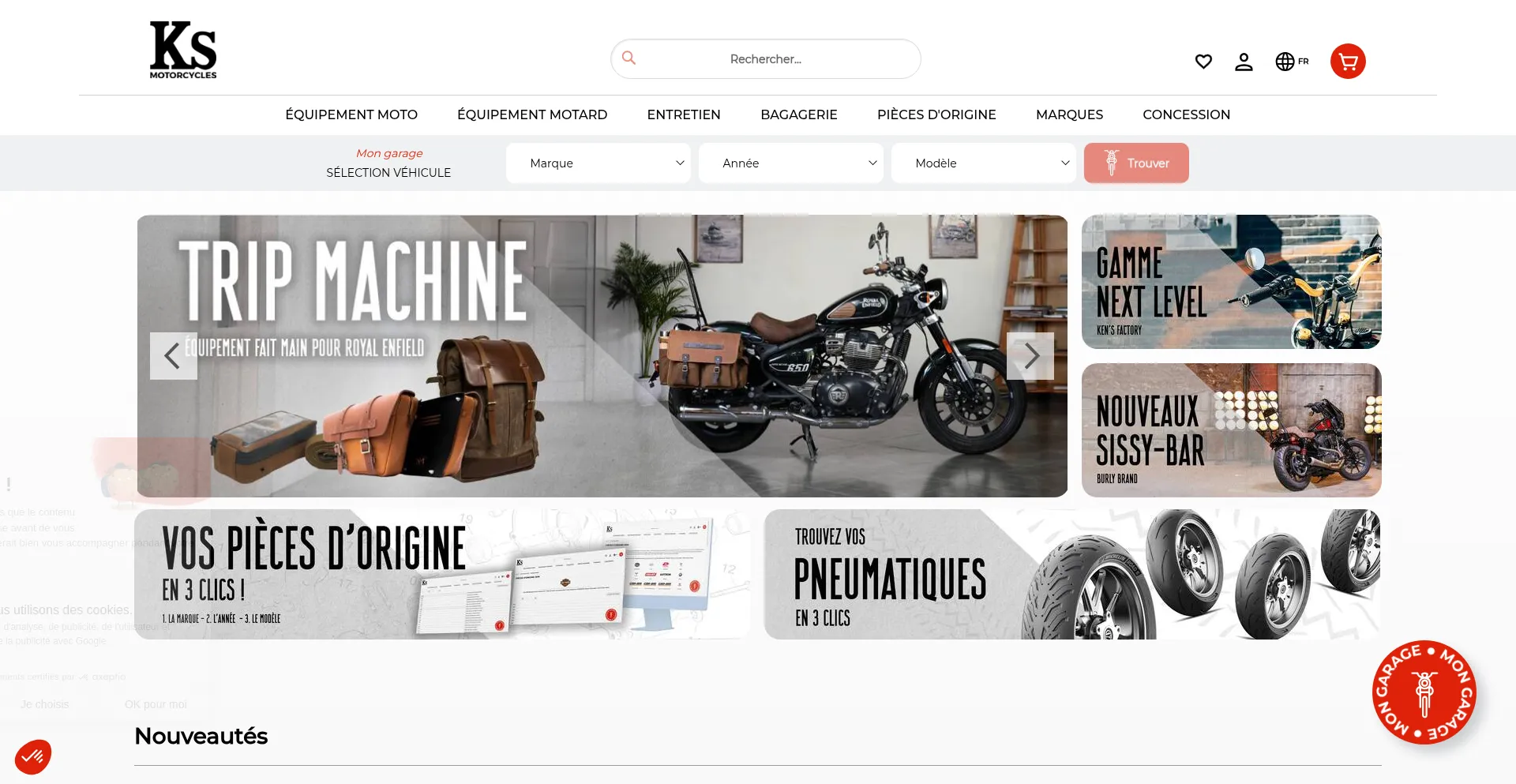 Website screenshot of Ksmotorcycles.com