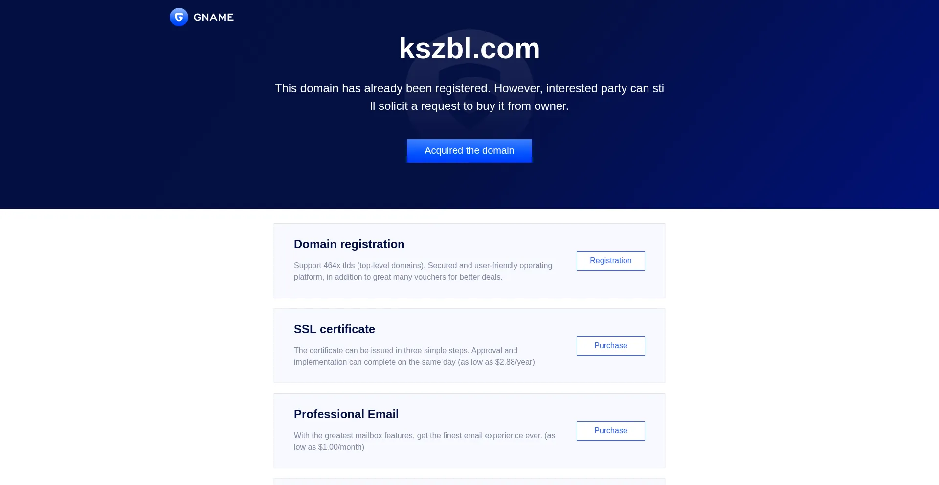 Website screenshot of Kszbl.com