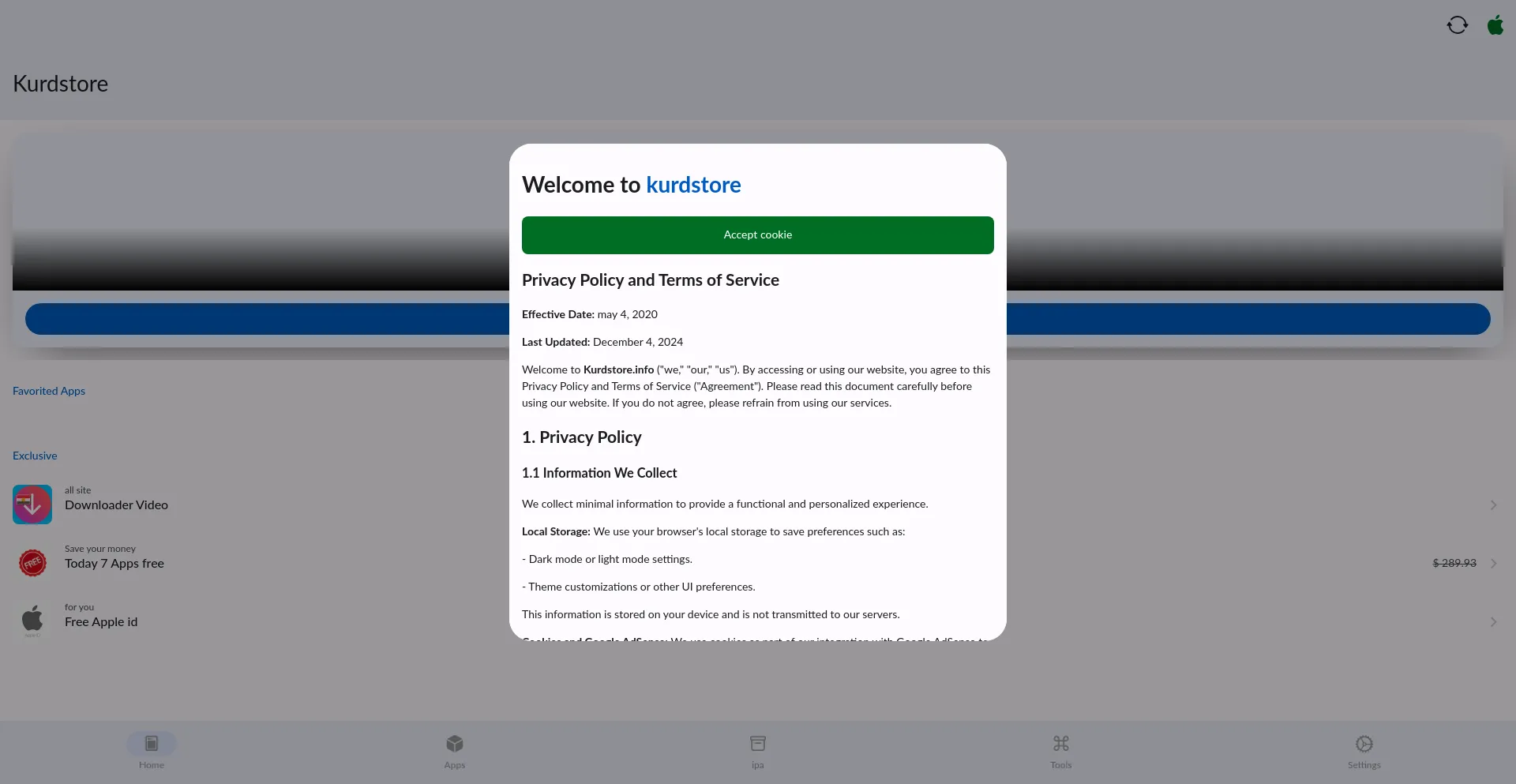Website screenshot of Kurdstore.info