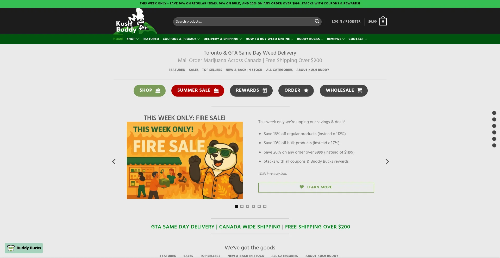 Website screenshot of Kushbuddy.co