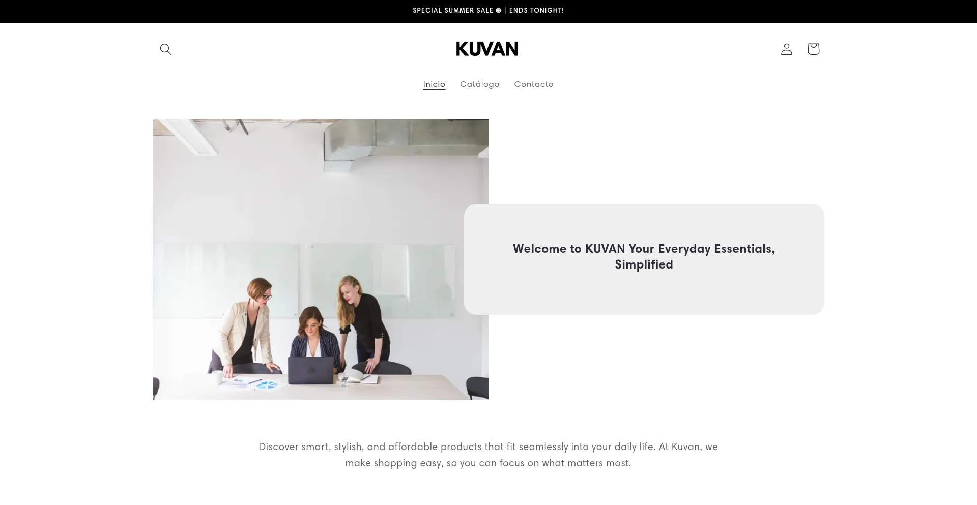 Website screenshot of Kuvanshop.com
