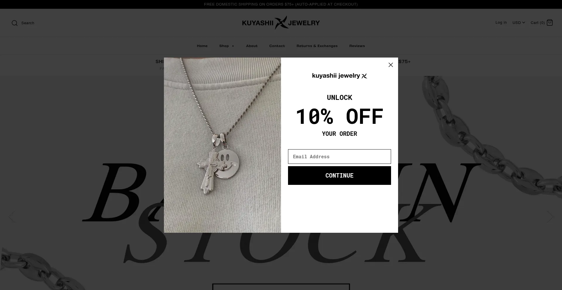 Website screenshot of Kuyashiijewelry.com