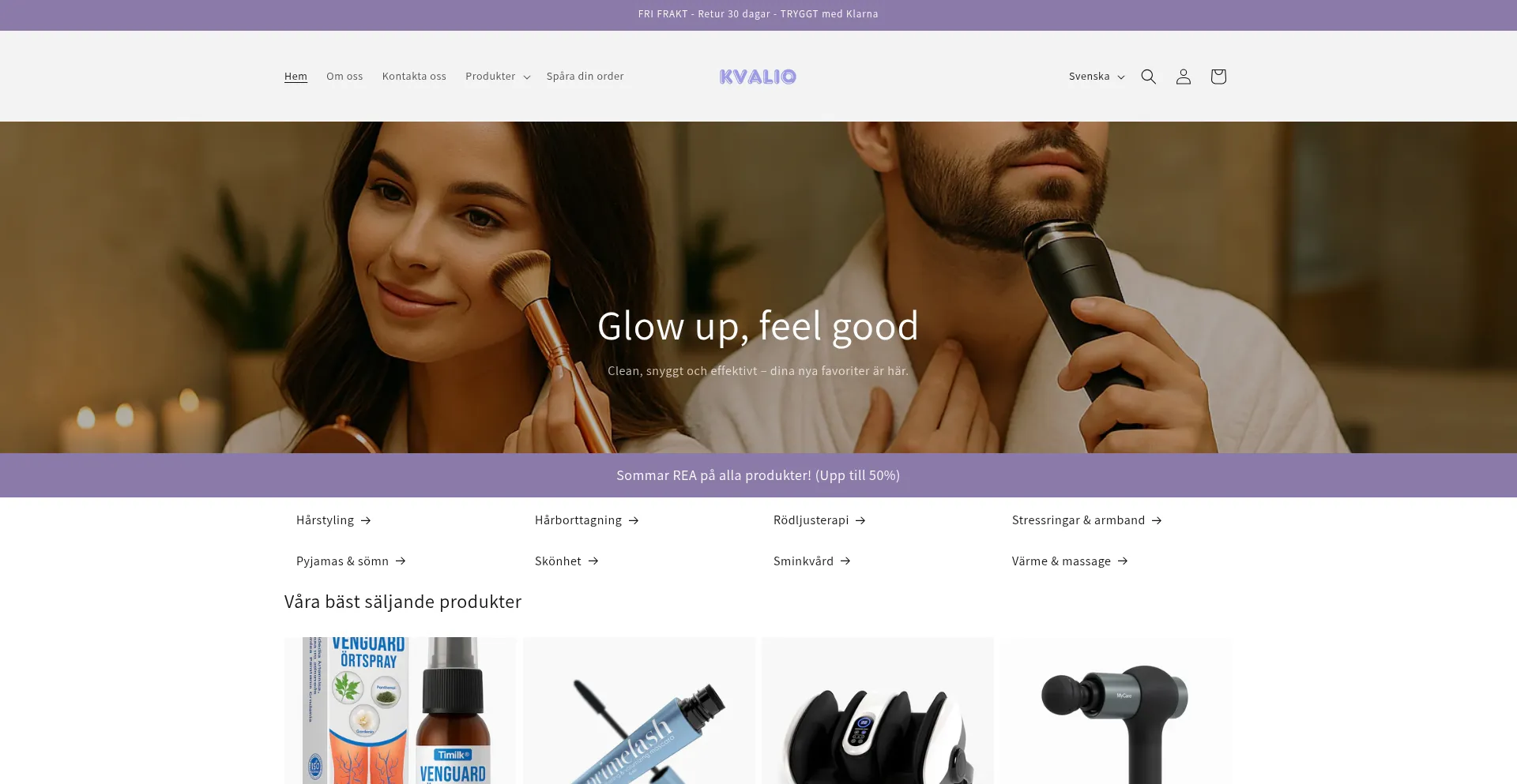 Website screenshot of Kvalio.se