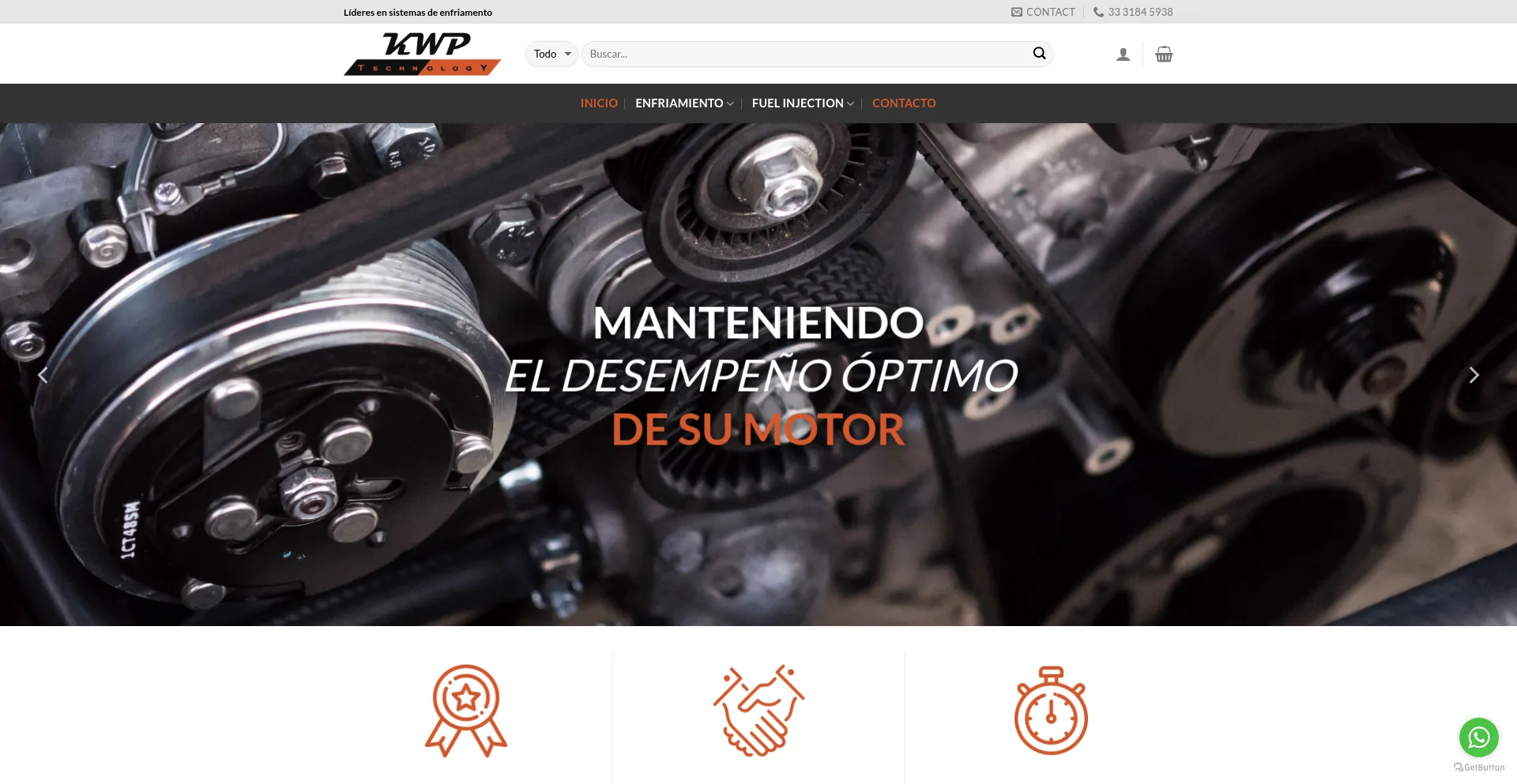 Website screenshot of Kwp.com.mx