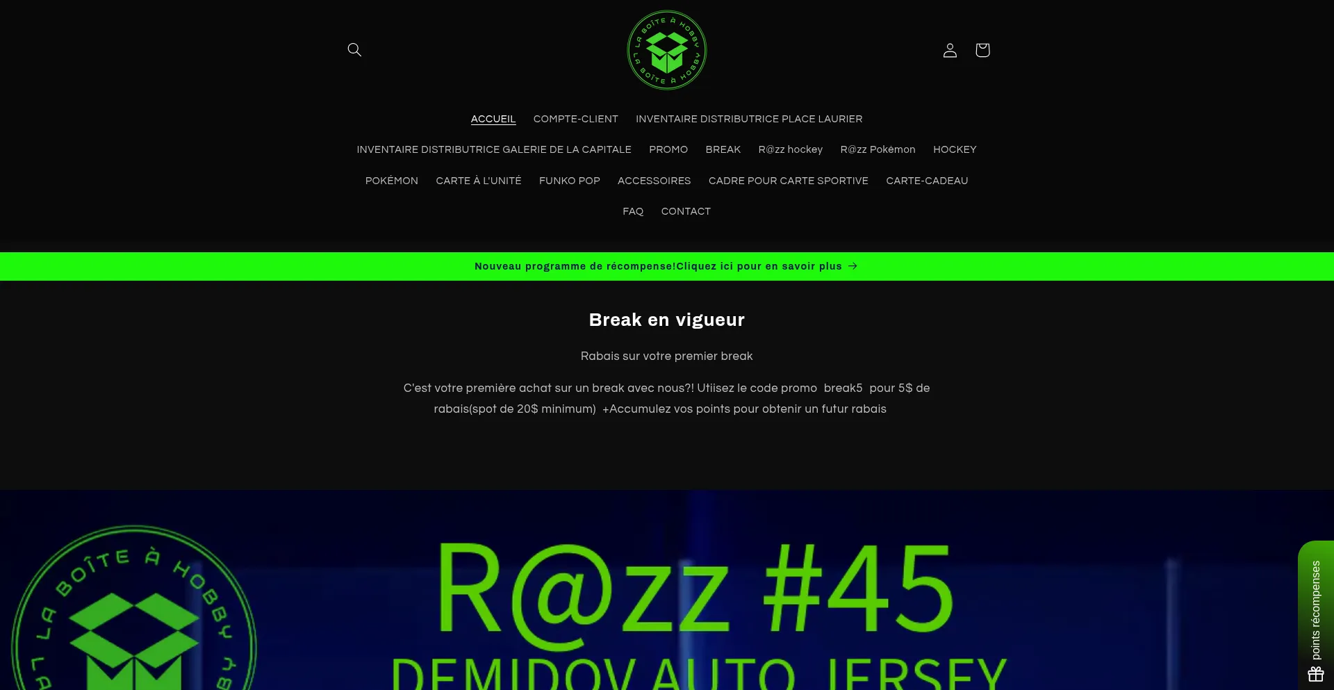 Website screenshot of Laboiteahobby.ca