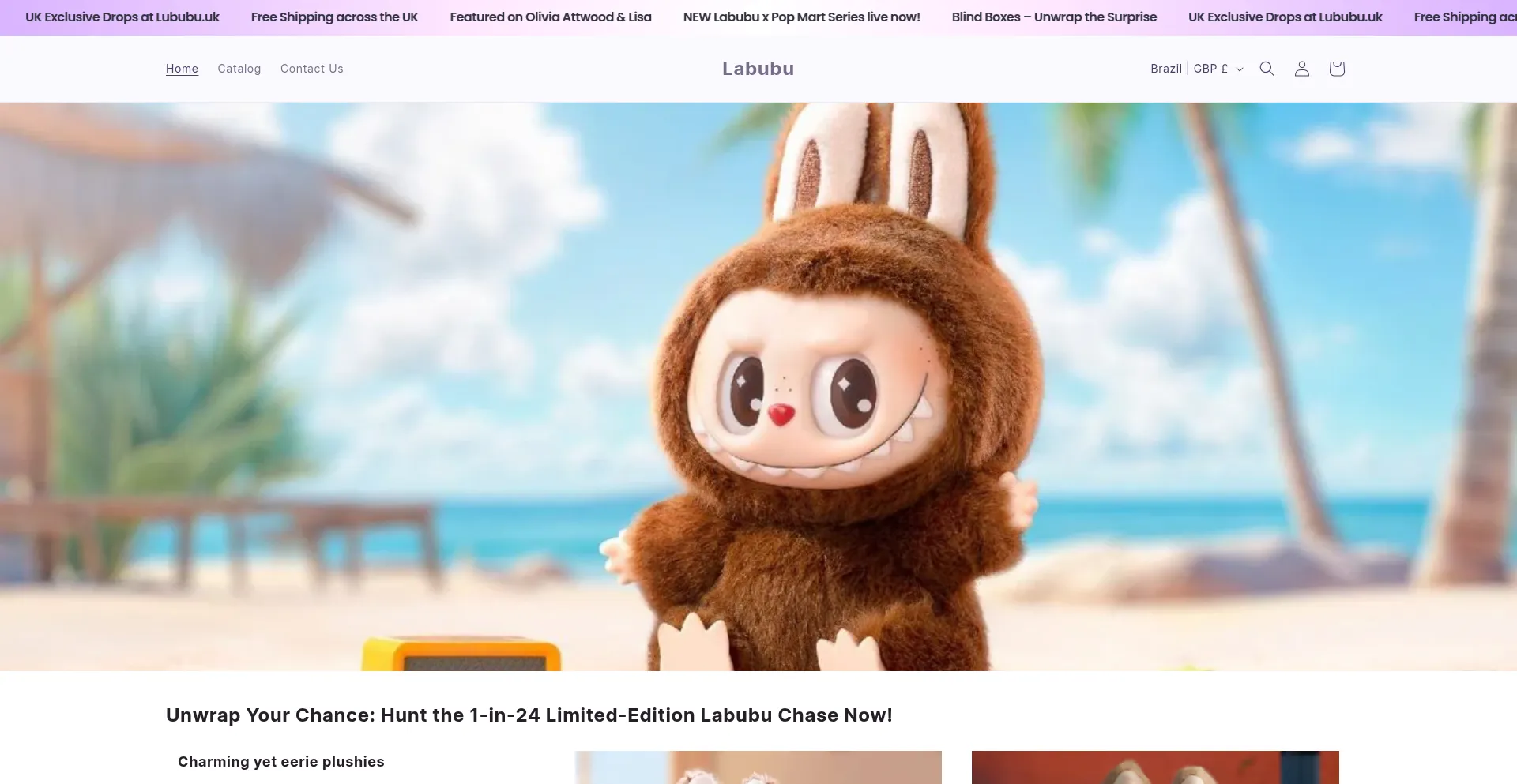 Website screenshot of Labubu-uk.com