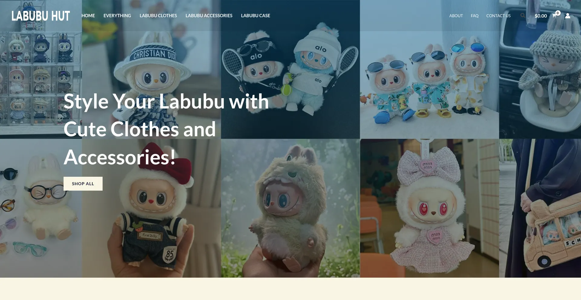Website screenshot of Labubuhut.com