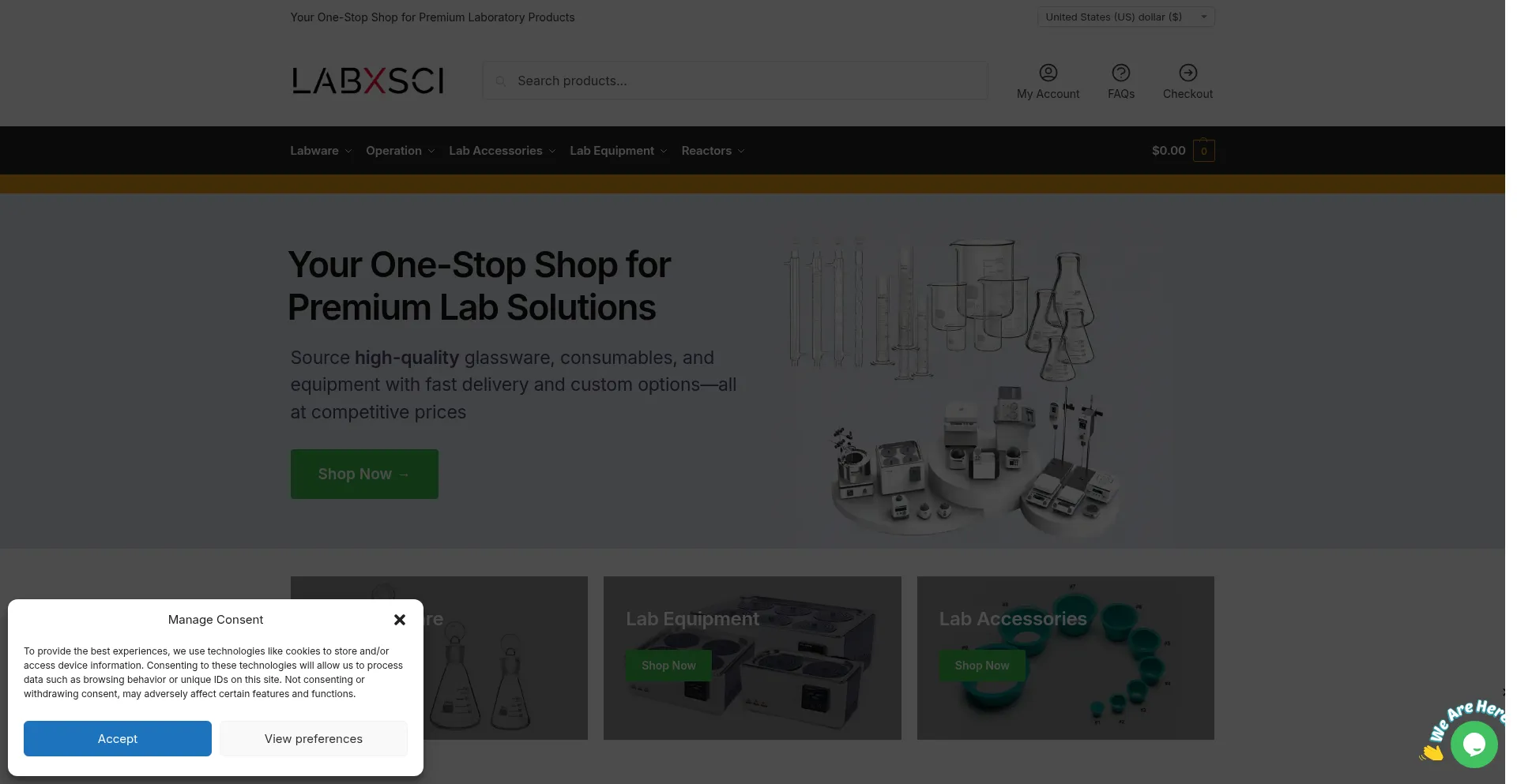 Website screenshot of Labxsci.com