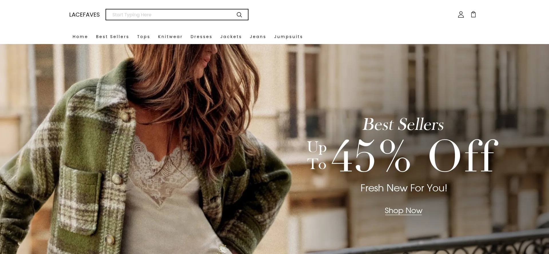 Website screenshot of Lacefaves.com