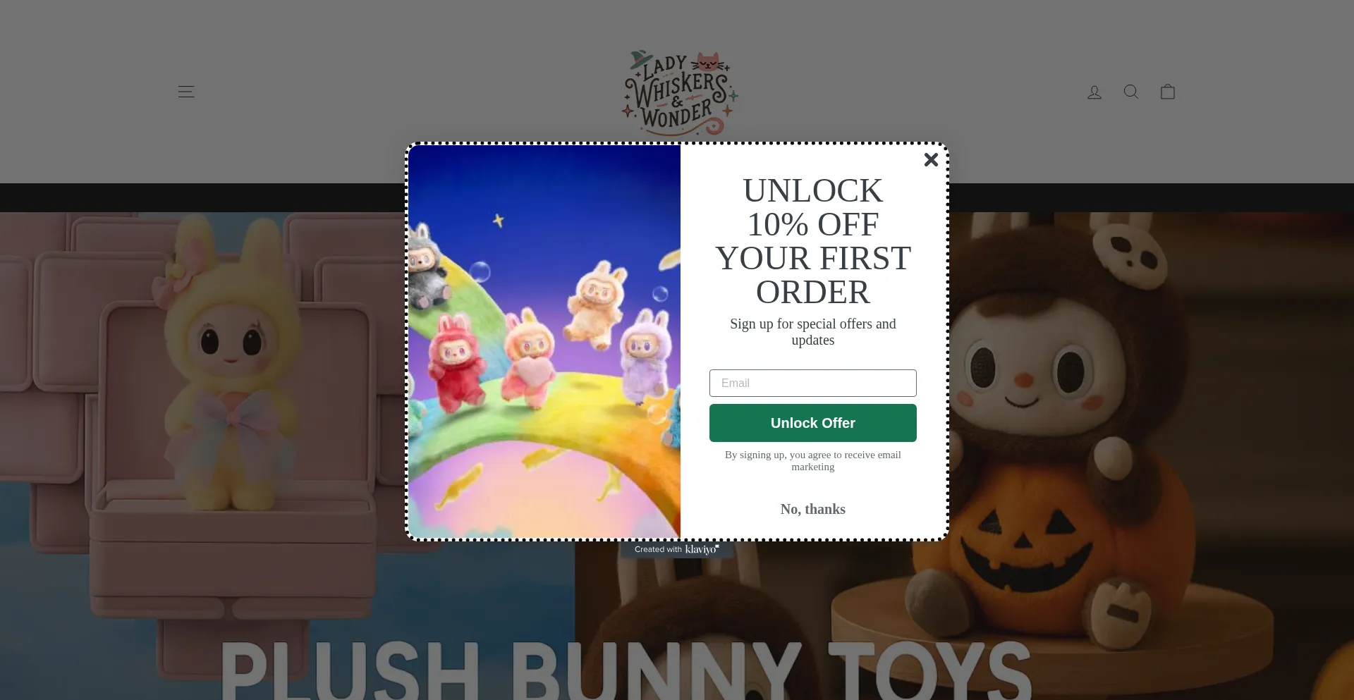 Website screenshot of Ladywhiskers-and-wonders.com