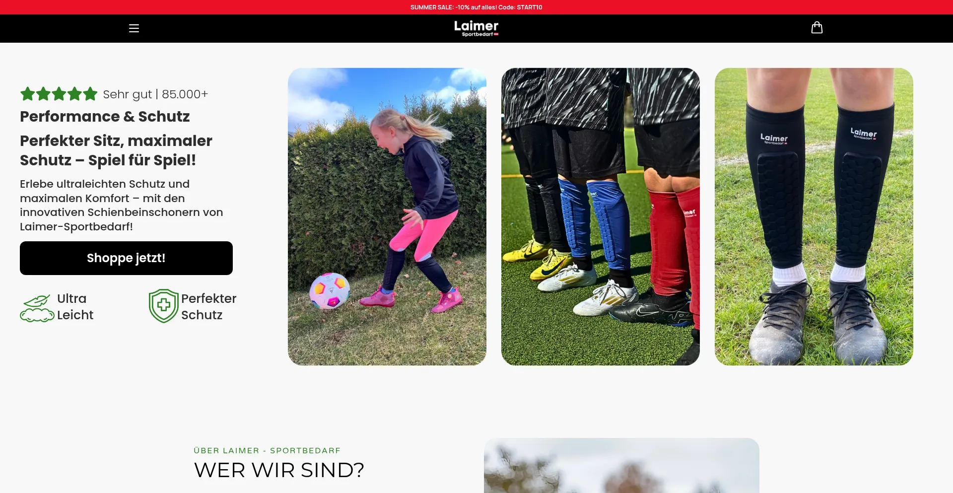 Website screenshot of Laimer-sportbedarf.at