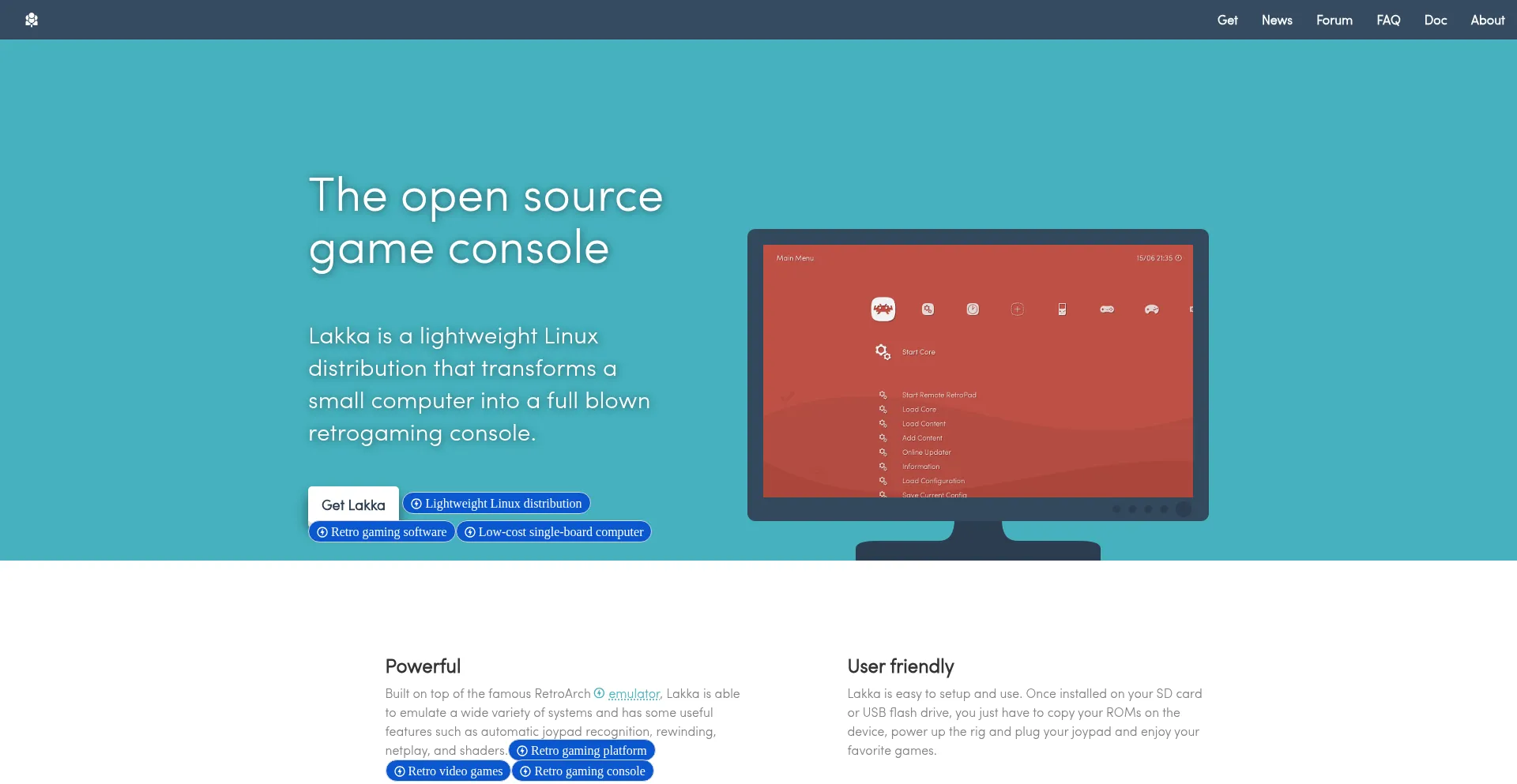 Website screenshot of Lakka.tv
