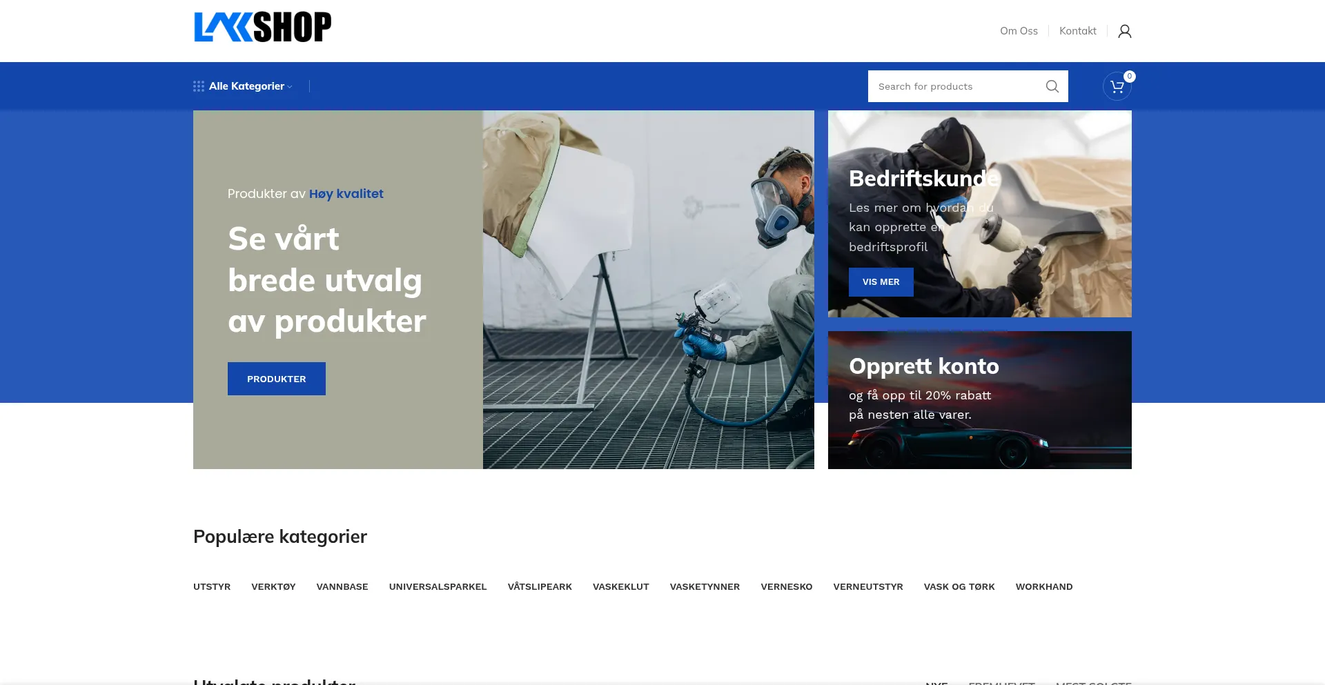 Website screenshot of Lakkshop.no