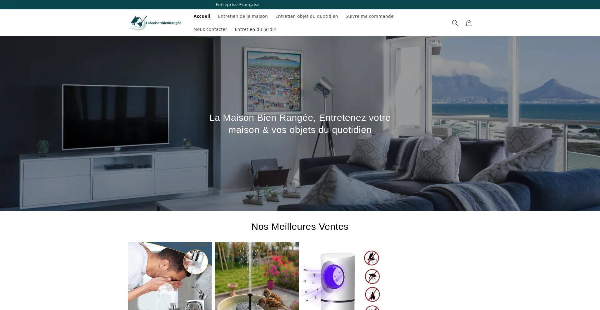 Website screenshot of Lamaisonbienrangee.fr