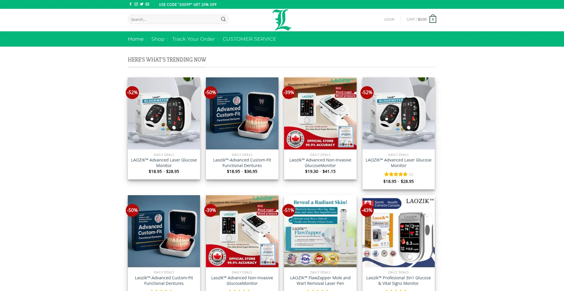 Website screenshot of Laozik.org