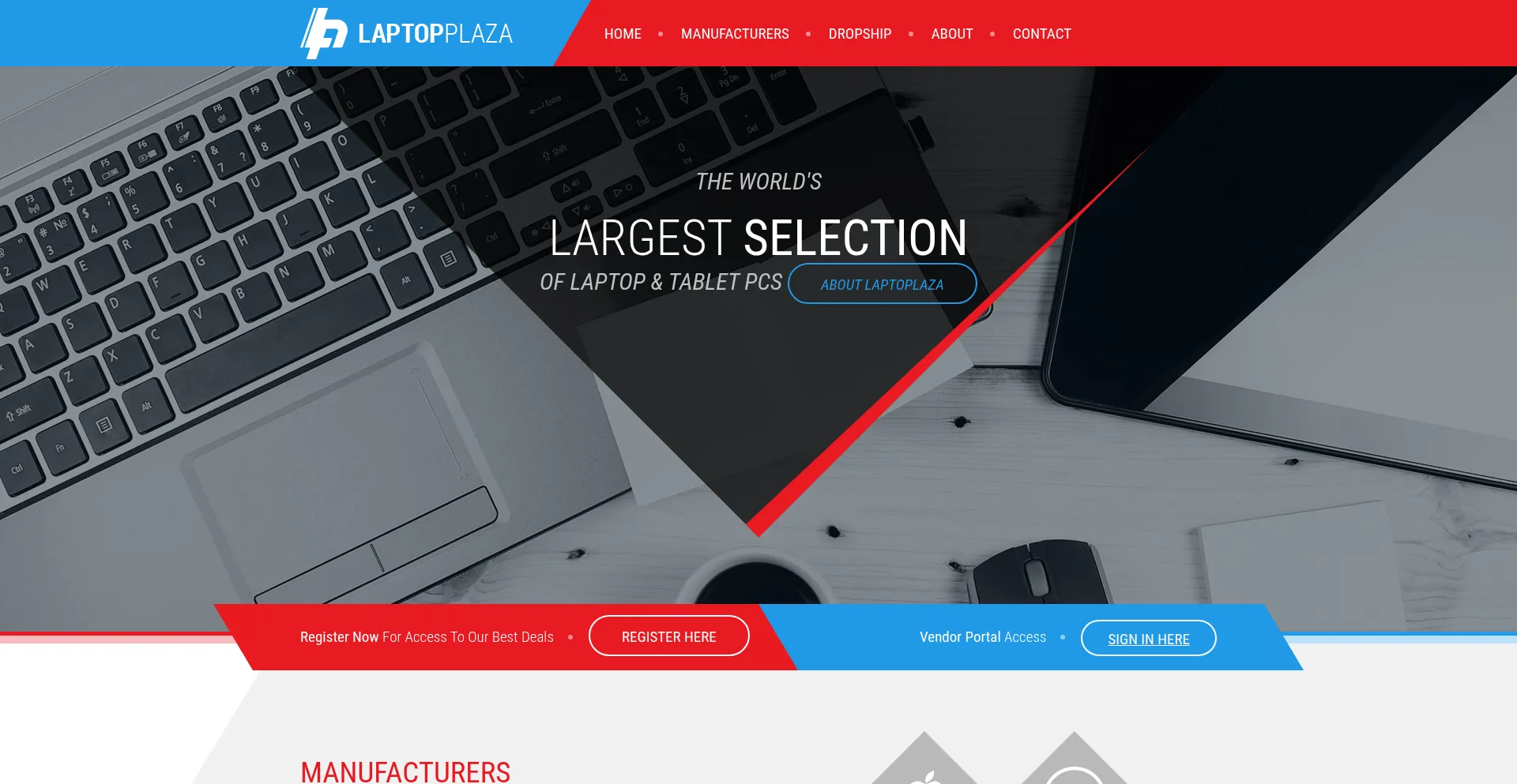 Website screenshot of Laptopplaza.com