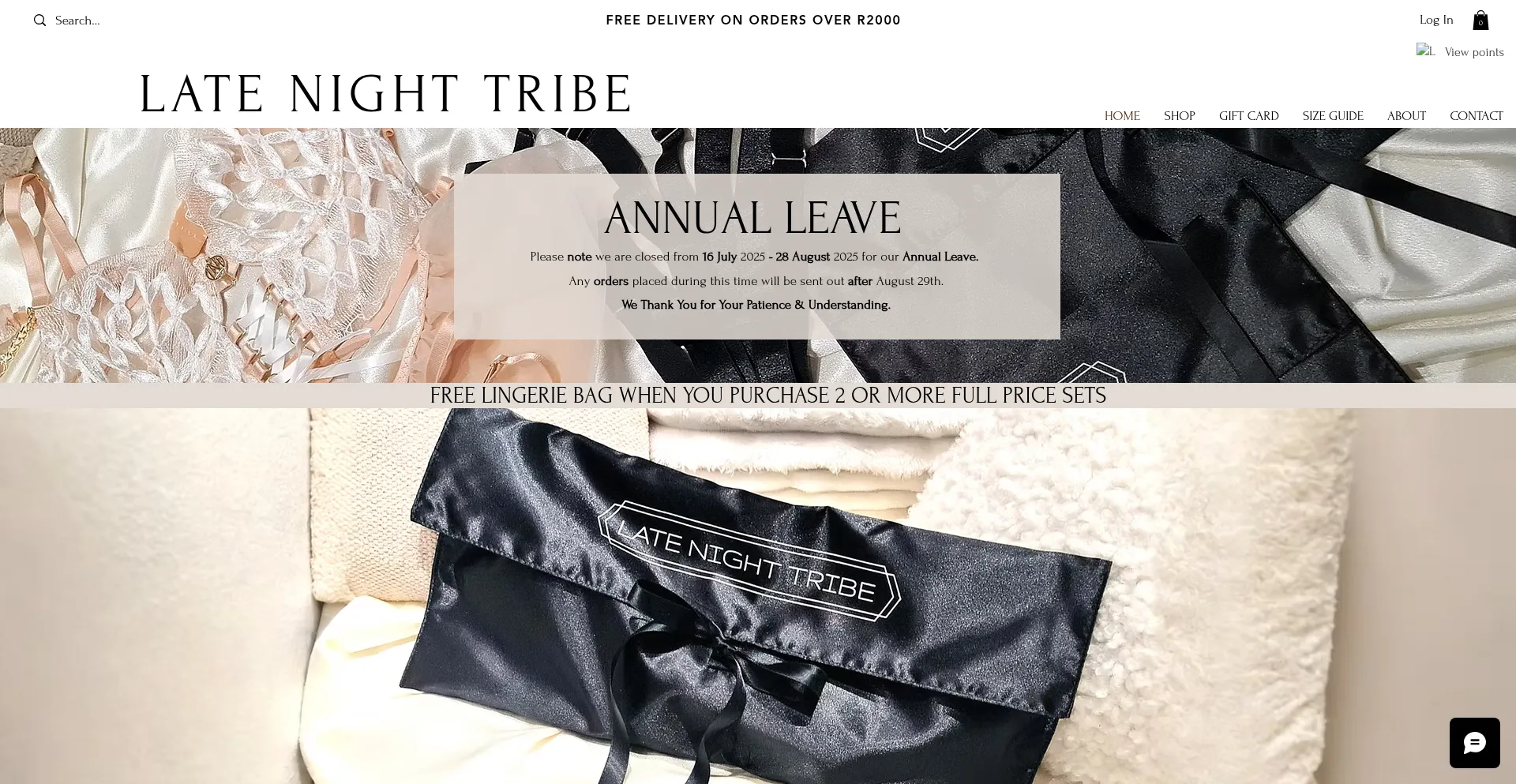 Website screenshot of Latenighttribe.com