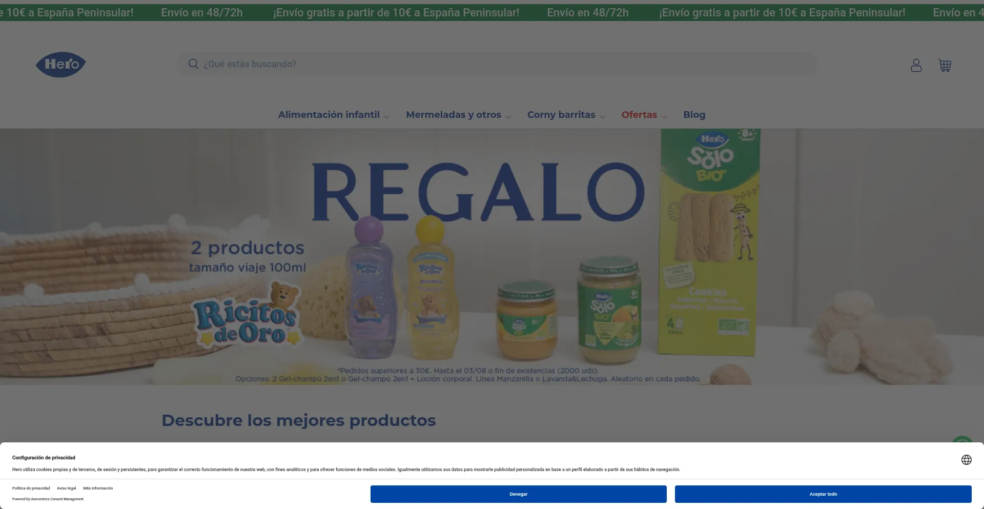 Website screenshot of Latiendahero.es